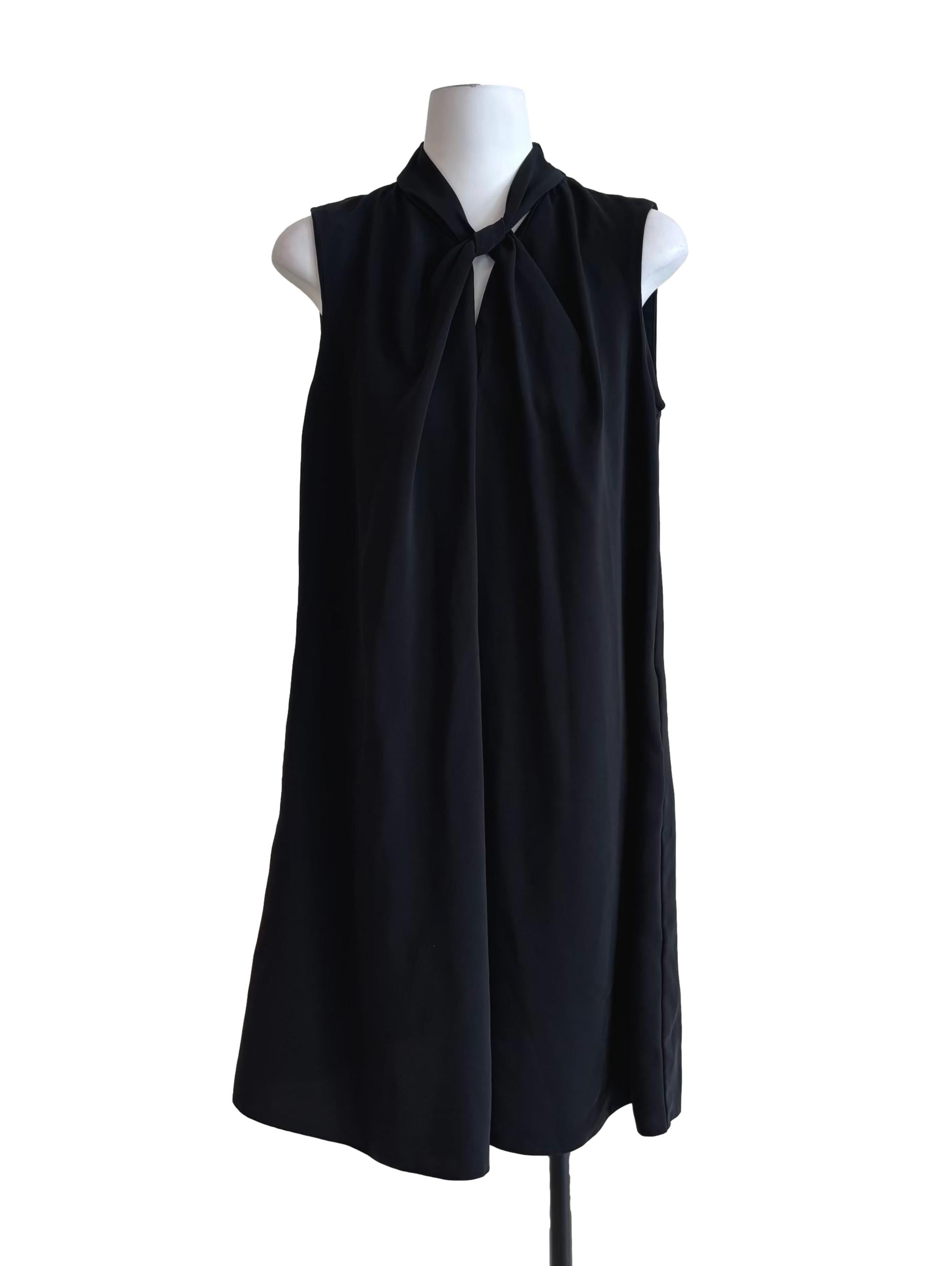 Onyx Black Sleeveless Shift Dress