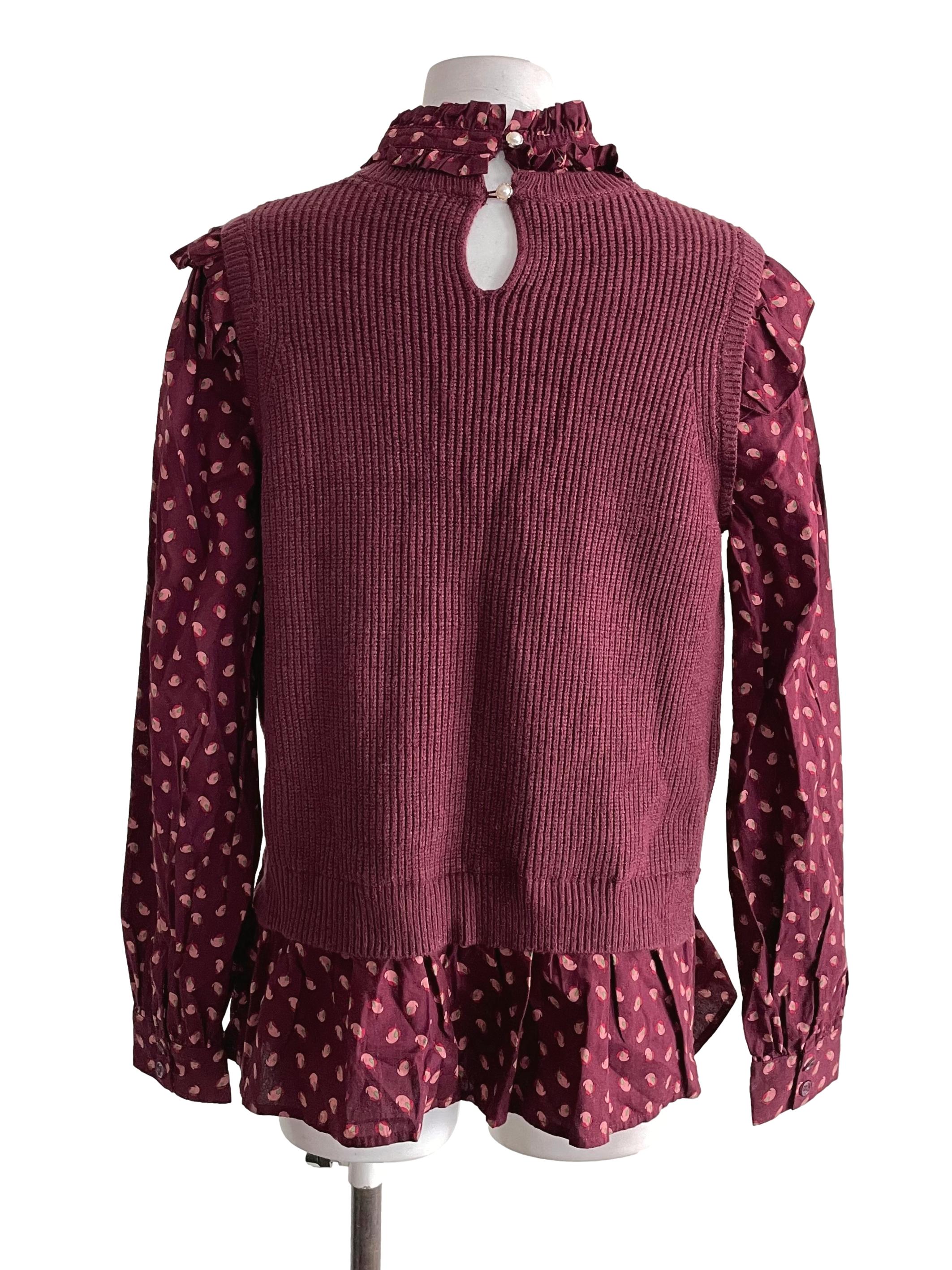 Jam Red Fake Two-Piece Top