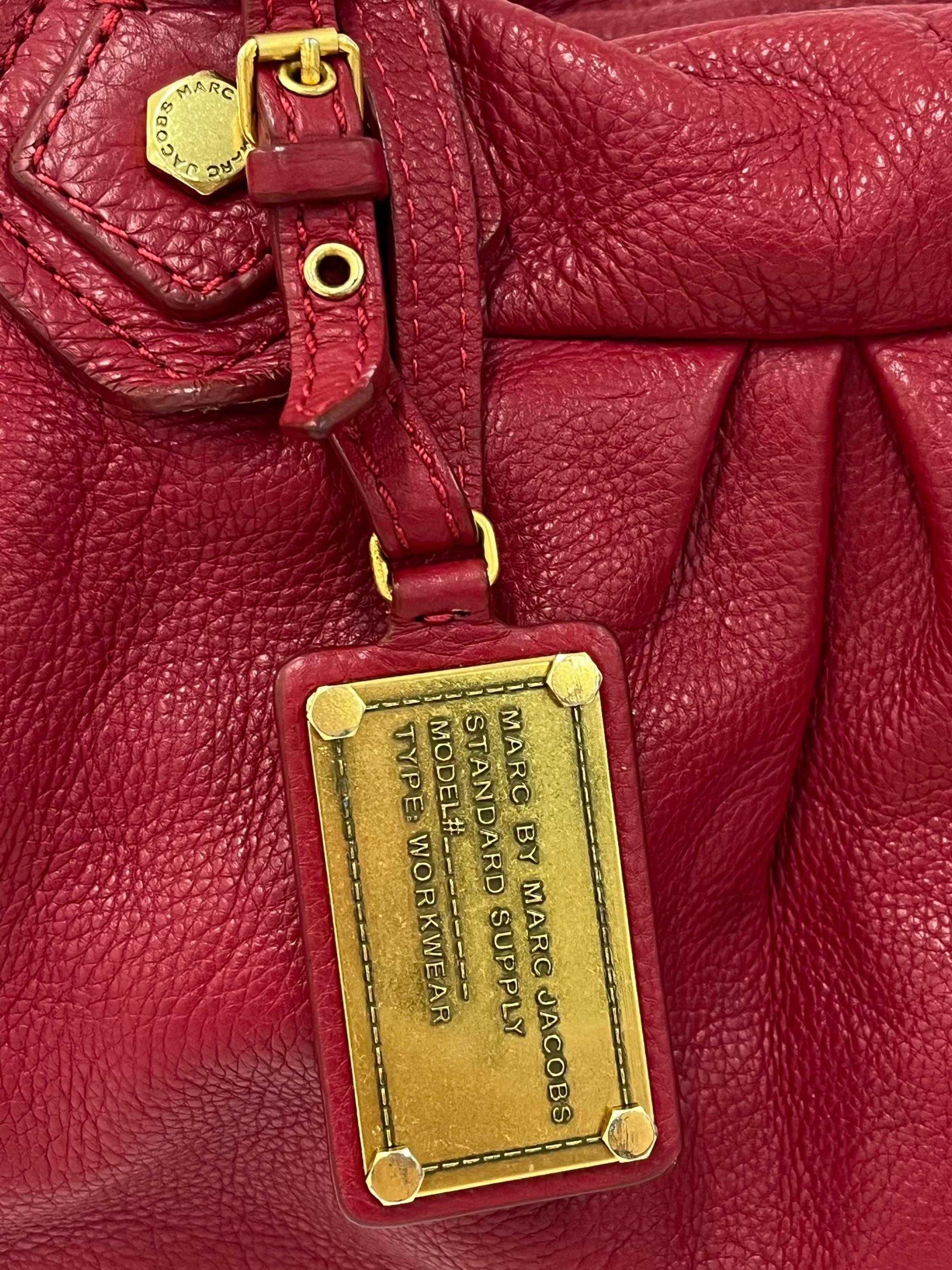 Red Leather Classic Q Baby Groovee Satchel Bag