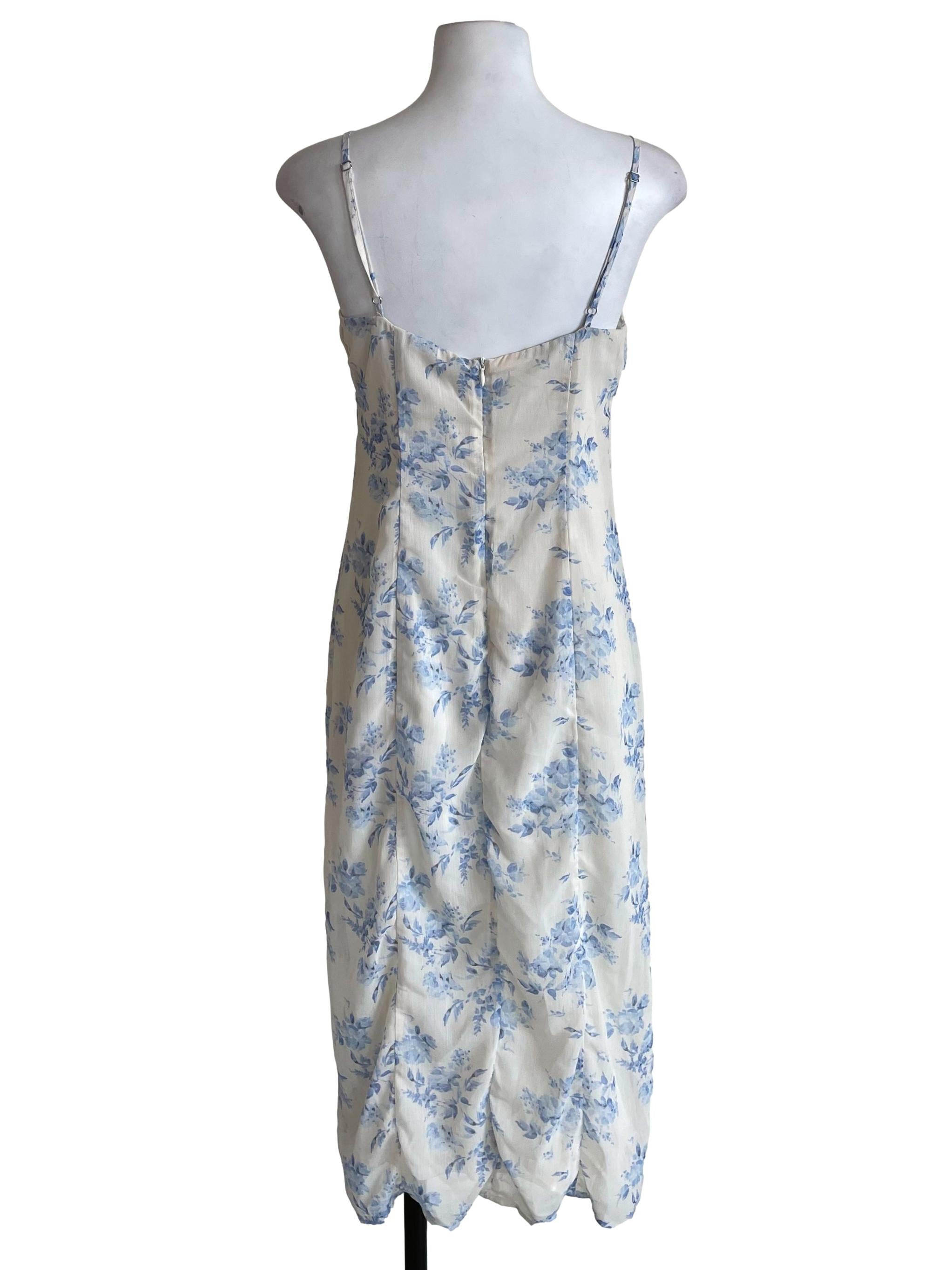 Chiffon White Floral Milkmaid Dress