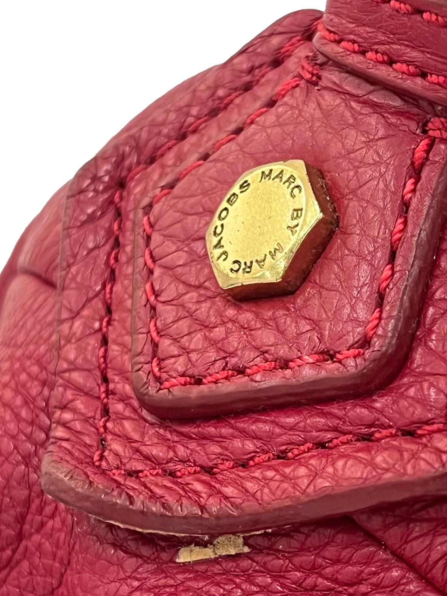 Red Leather Classic Q Baby Groovee Satchel Bag