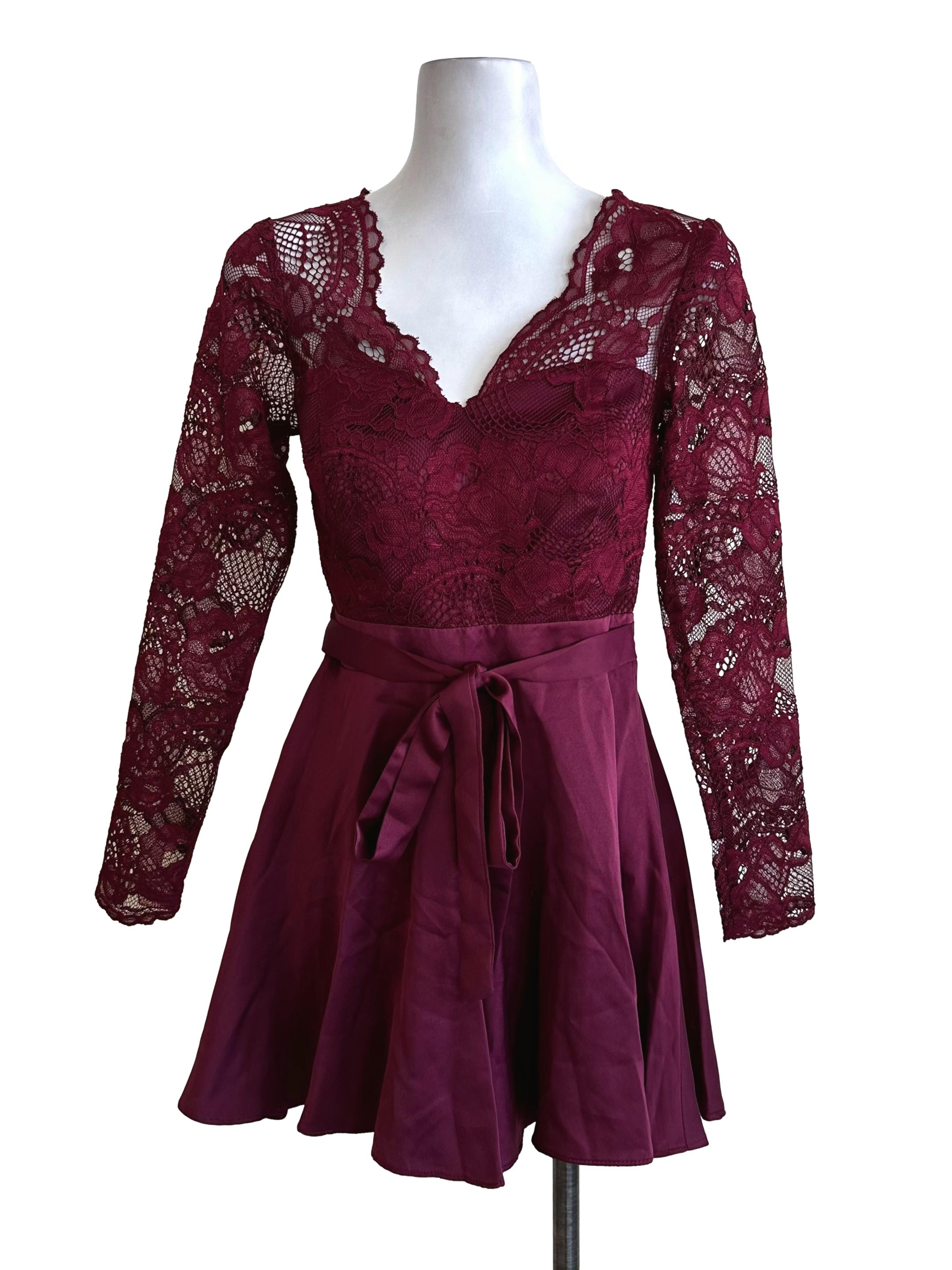 Plum Red Lace Rompers