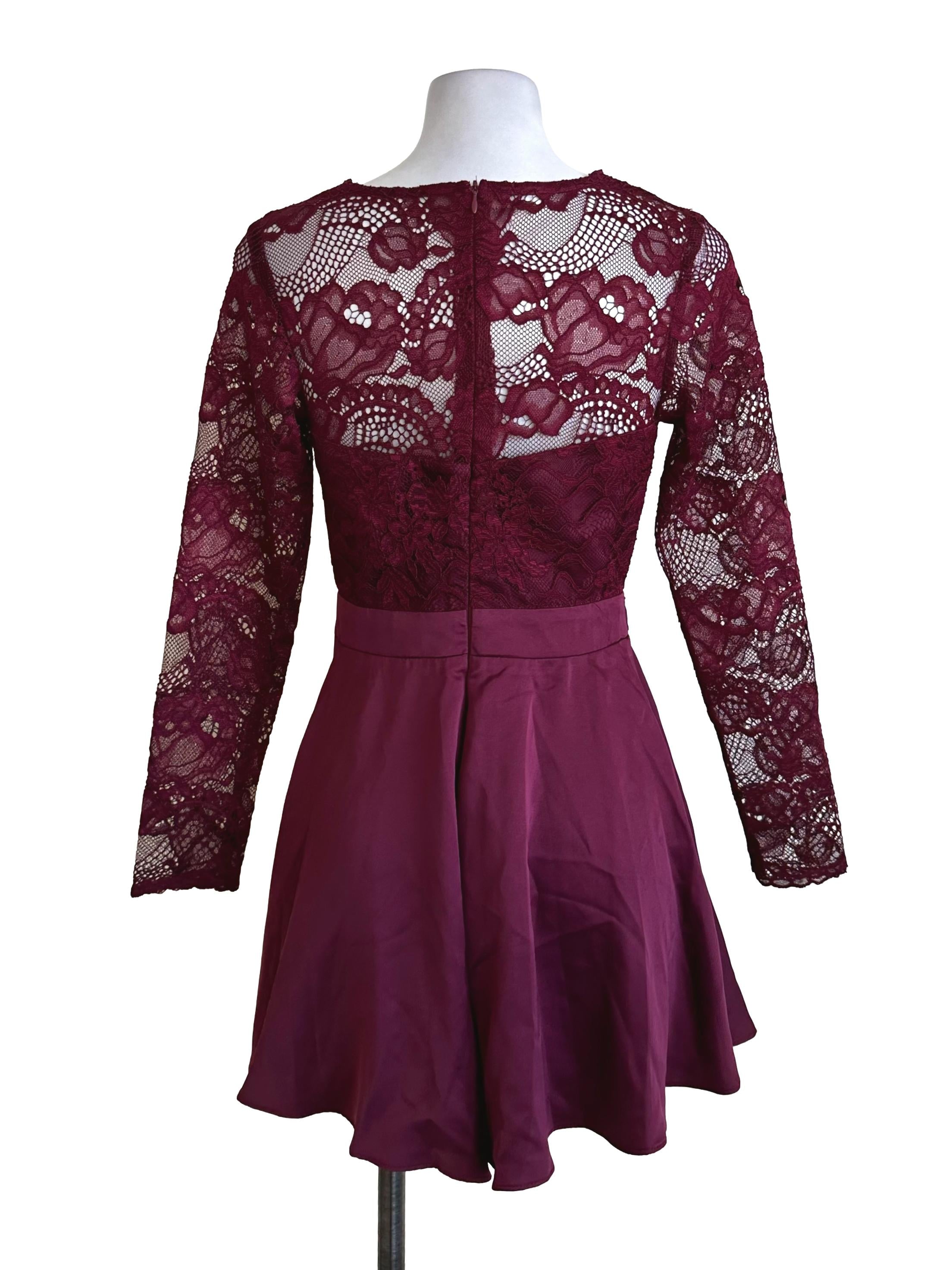 Plum Red Lace Rompers