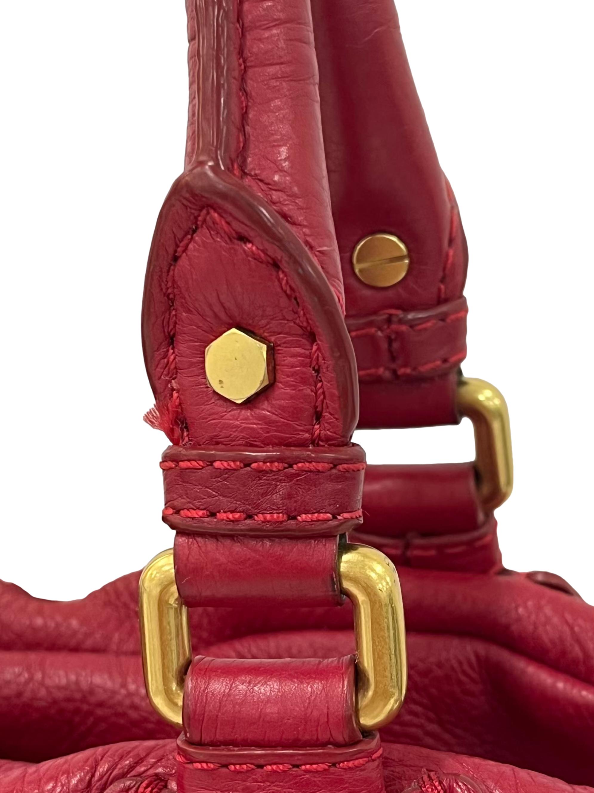 Red Leather Classic Q Baby Groovee Satchel Bag