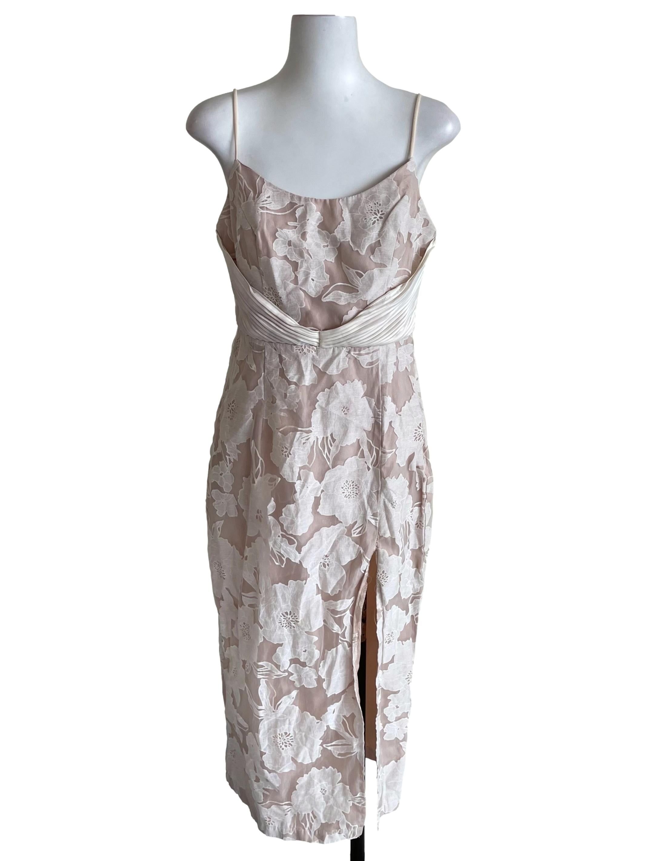 Crepe Pink Floral Slip Dress