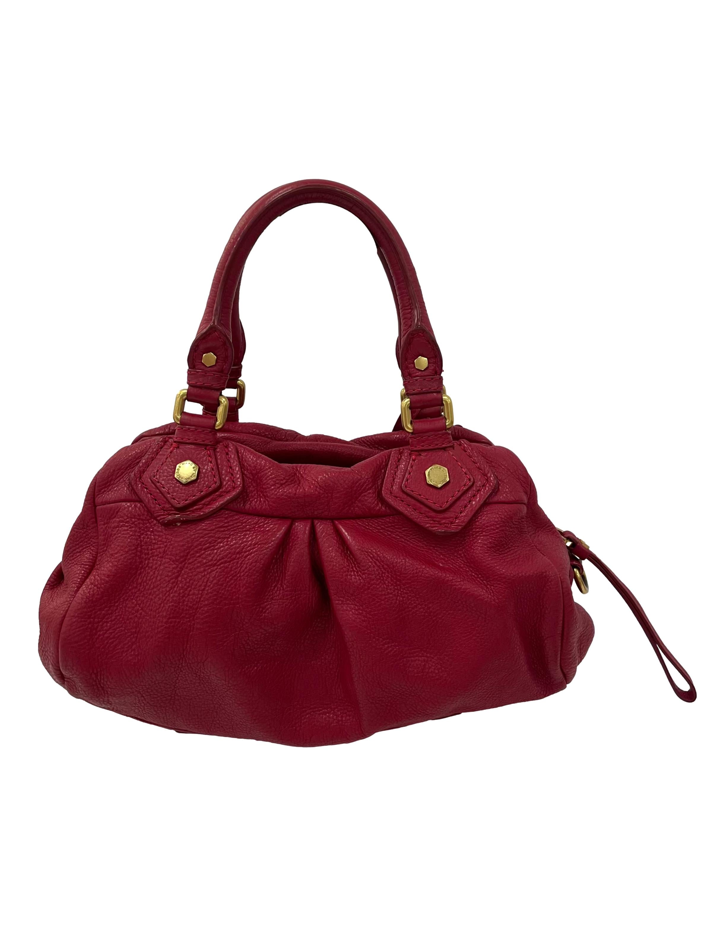 Red Leather Classic Q Baby Groovee Satchel Bag