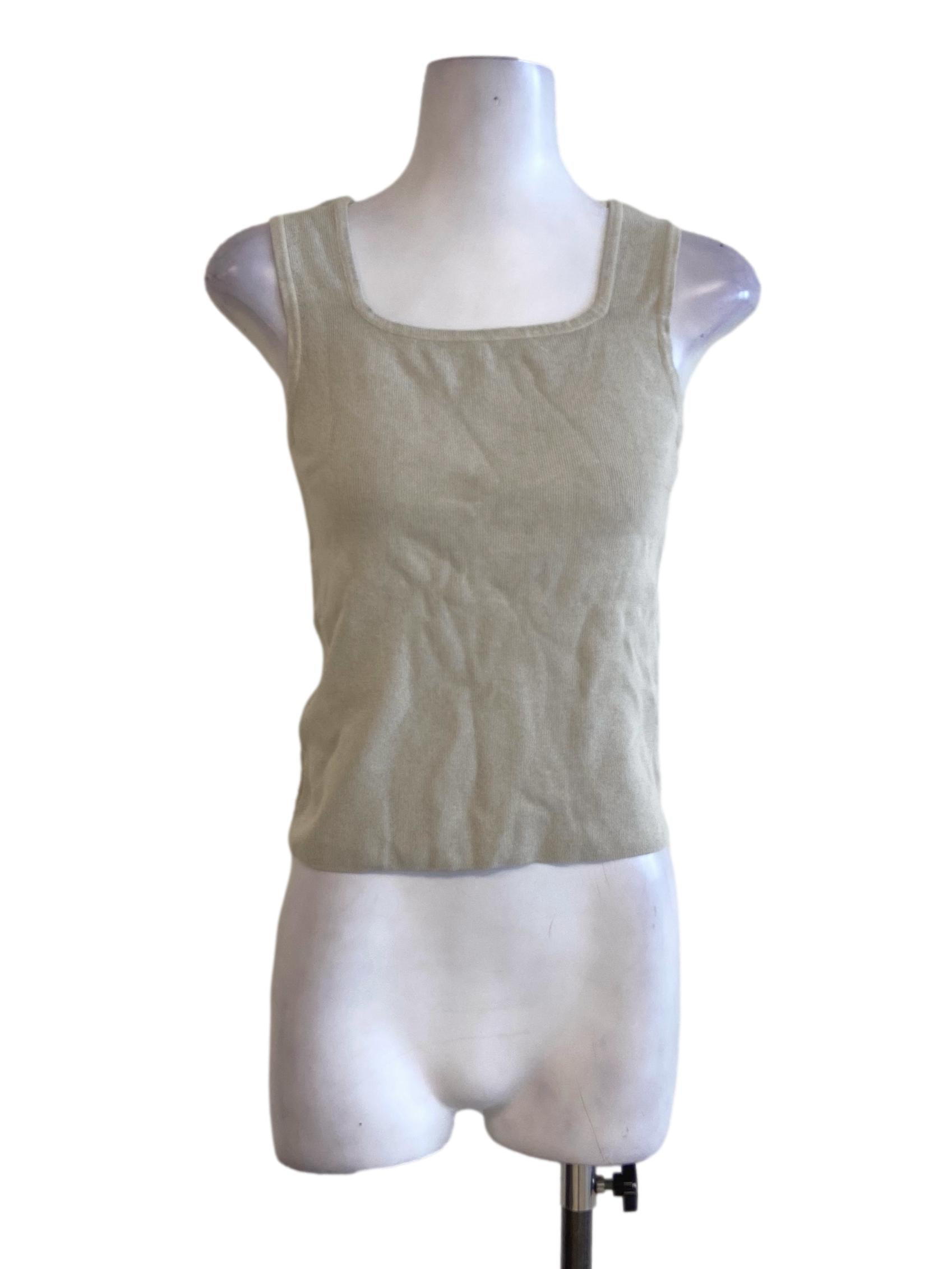 Linen Candy Stripe Square Neck Crop Top TEM