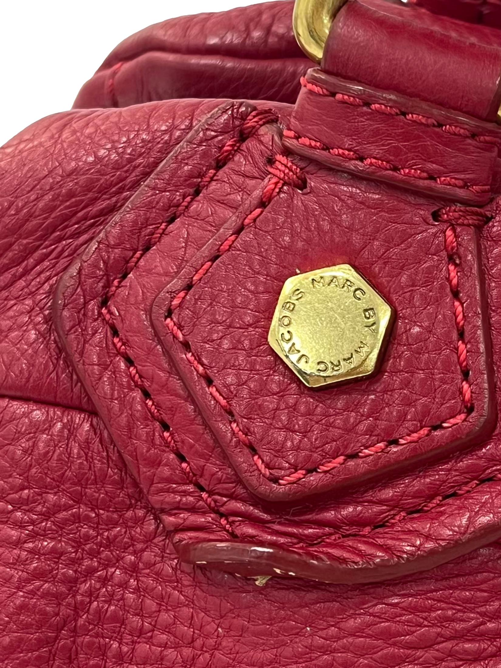 Red Leather Classic Q Baby Groovee Satchel Bag
