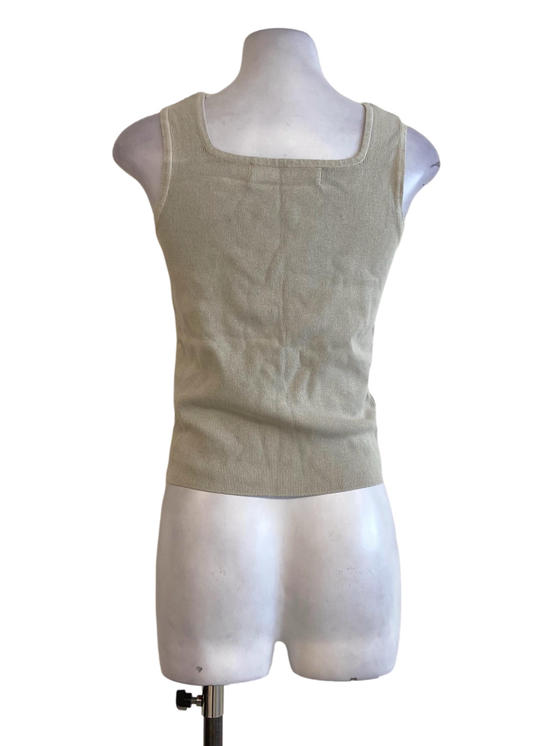 Linen Candy Stripe Square Neck Crop Top TEM