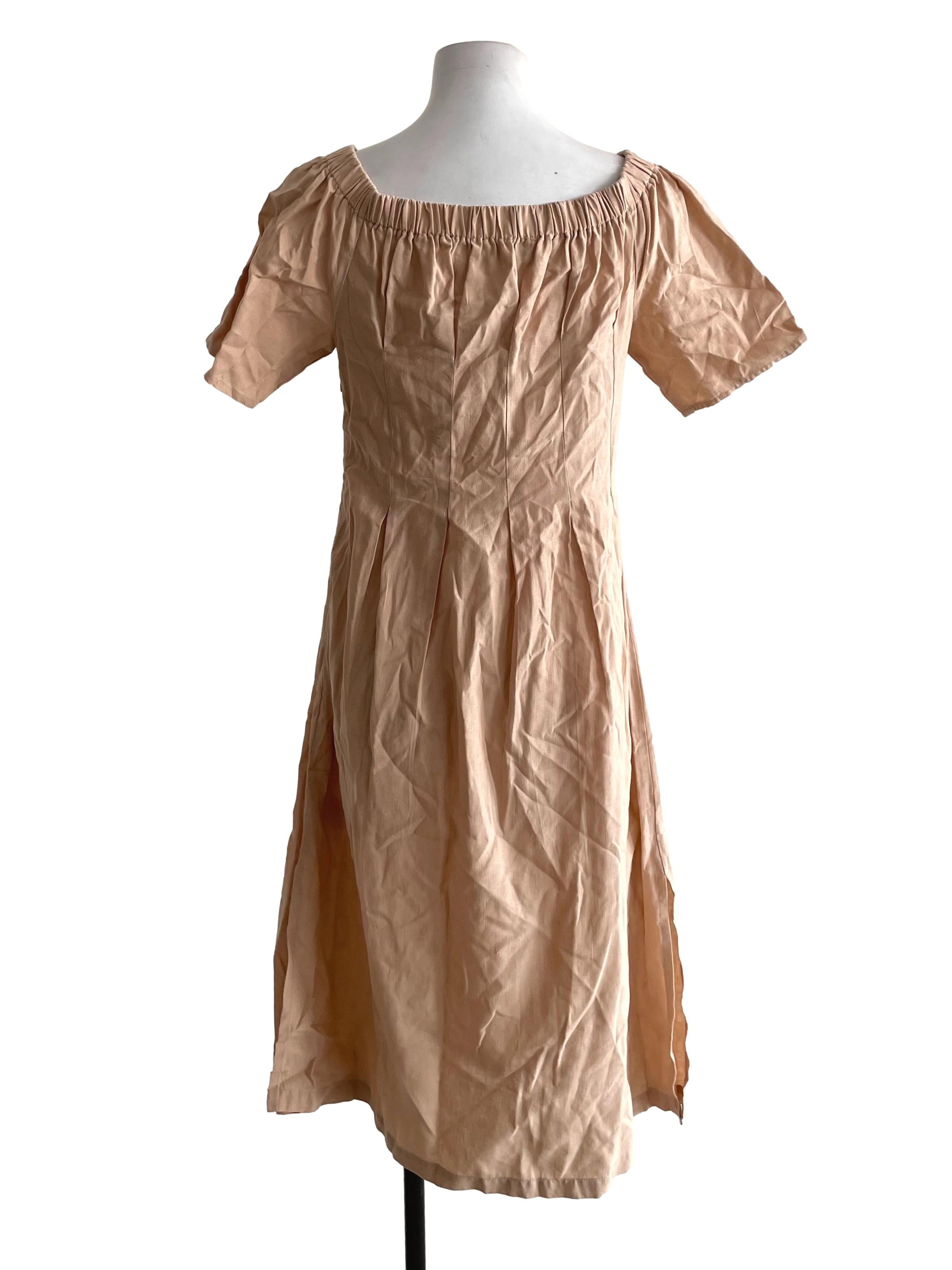 Light Cantaloupe Pleated Dress