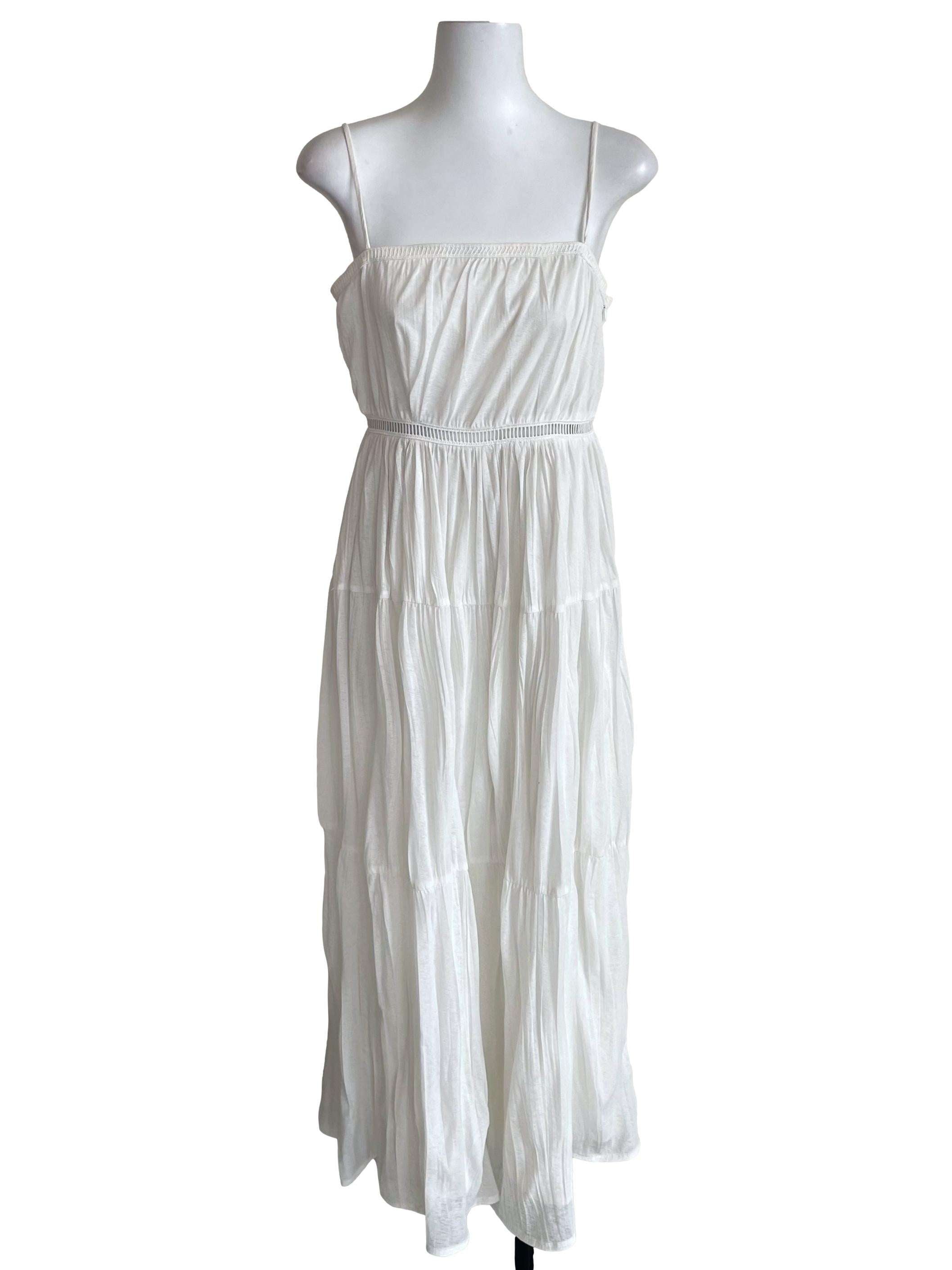 Off White Hollow Flowy Sun Dress