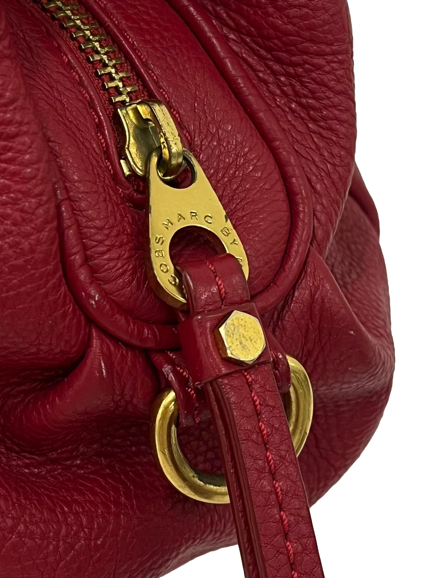 Red Leather Classic Q Baby Groovee Satchel Bag