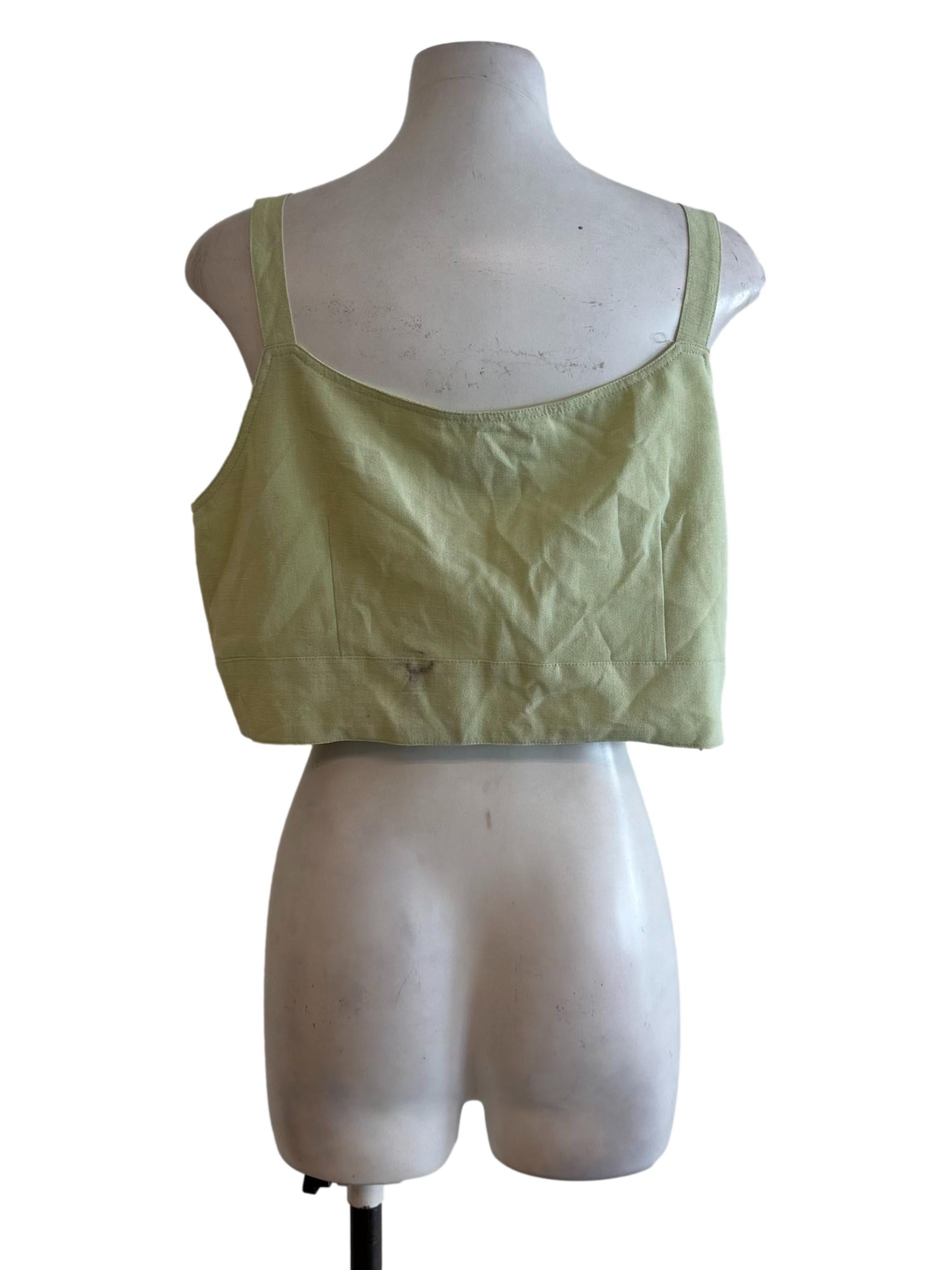 Lime Green V Neck Top