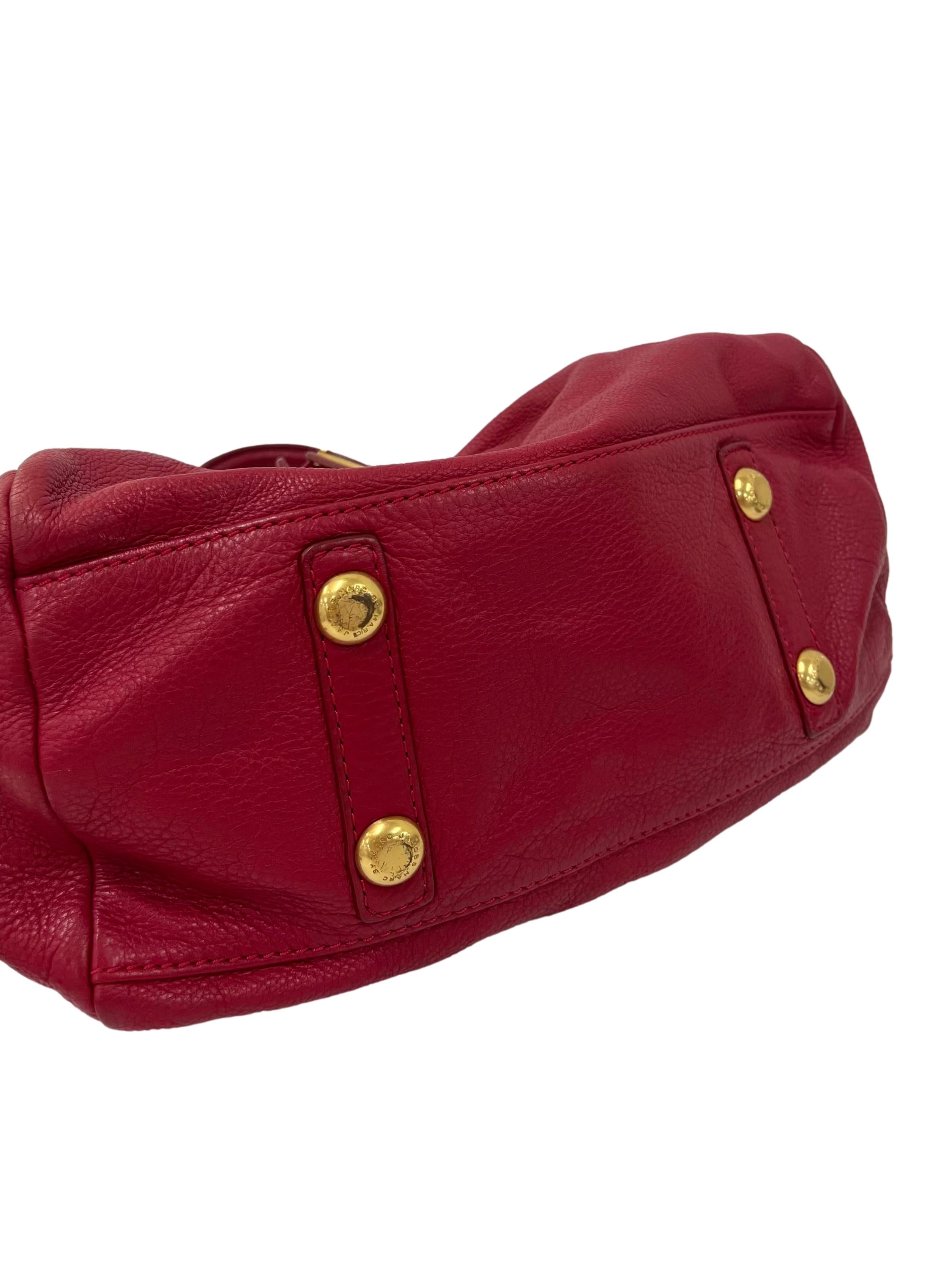 Red Leather Classic Q Baby Groovee Satchel Bag