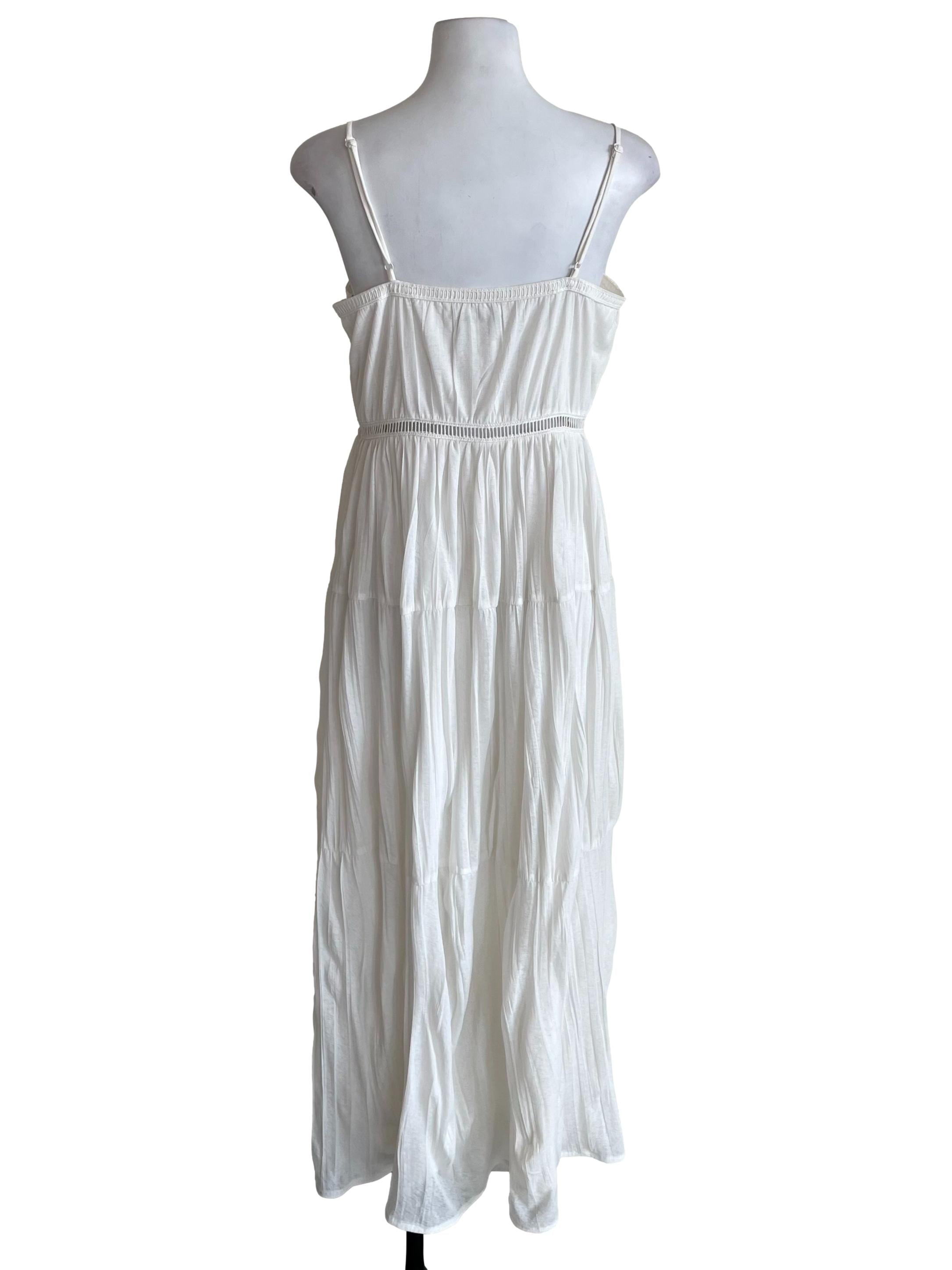 Off White Hollow Flowy Sun Dress