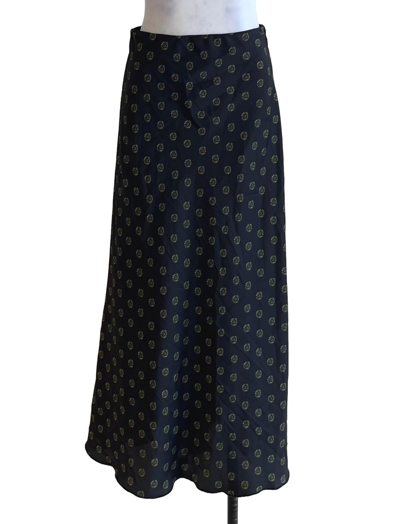 Black High-Waisted A-Line Skirt