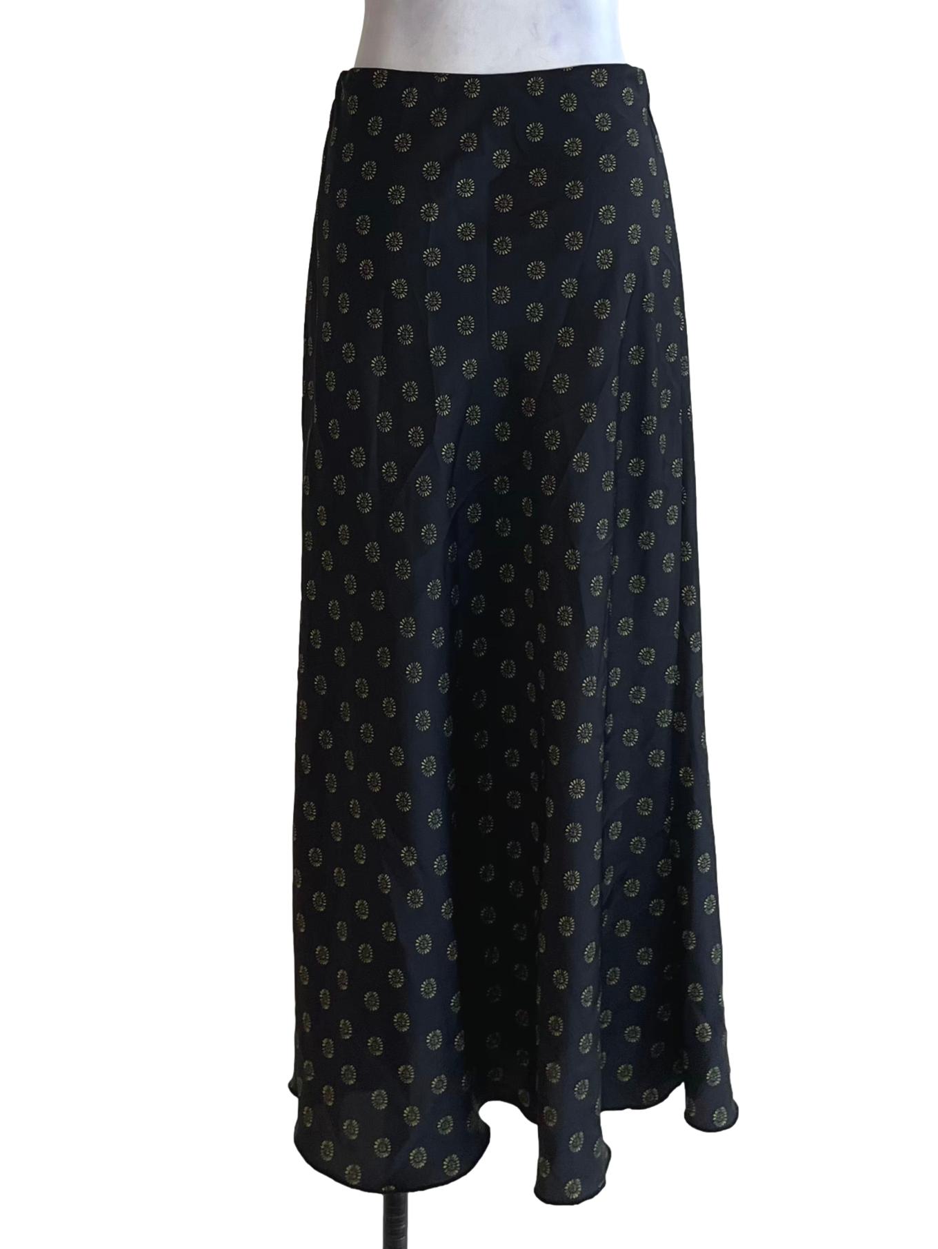 Black High-Waisted A-Line Skirt
