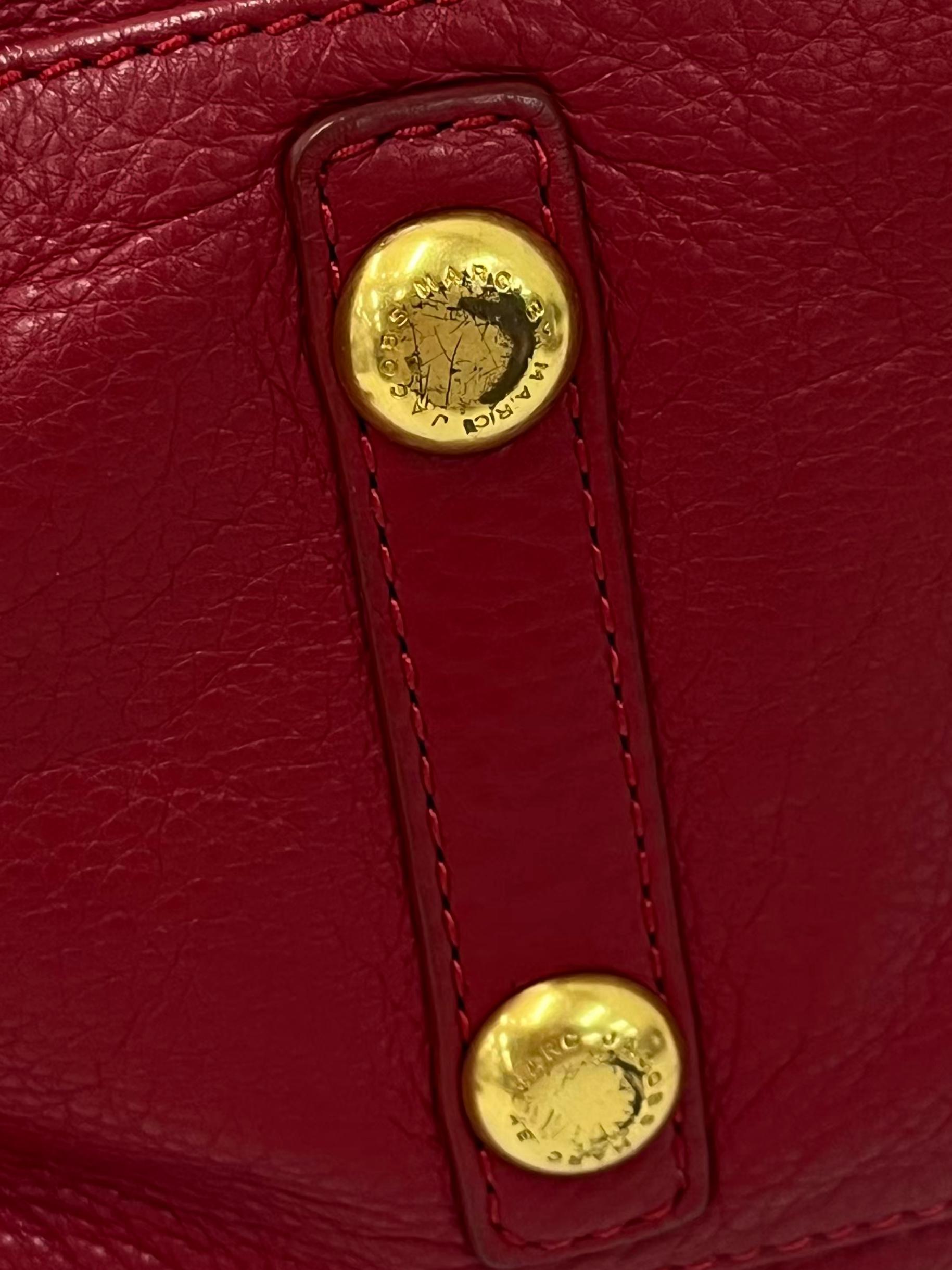 Red Leather Classic Q Baby Groovee Satchel Bag