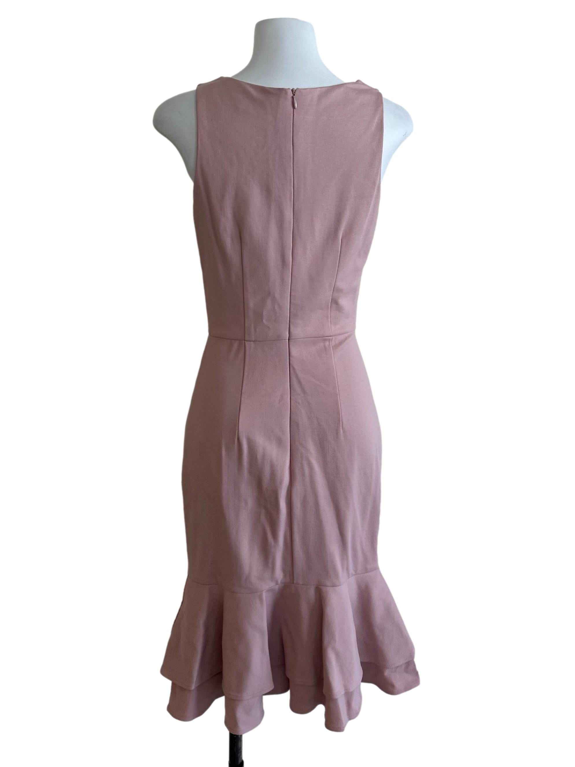 Ash Pink Ruffle Sheath Dress