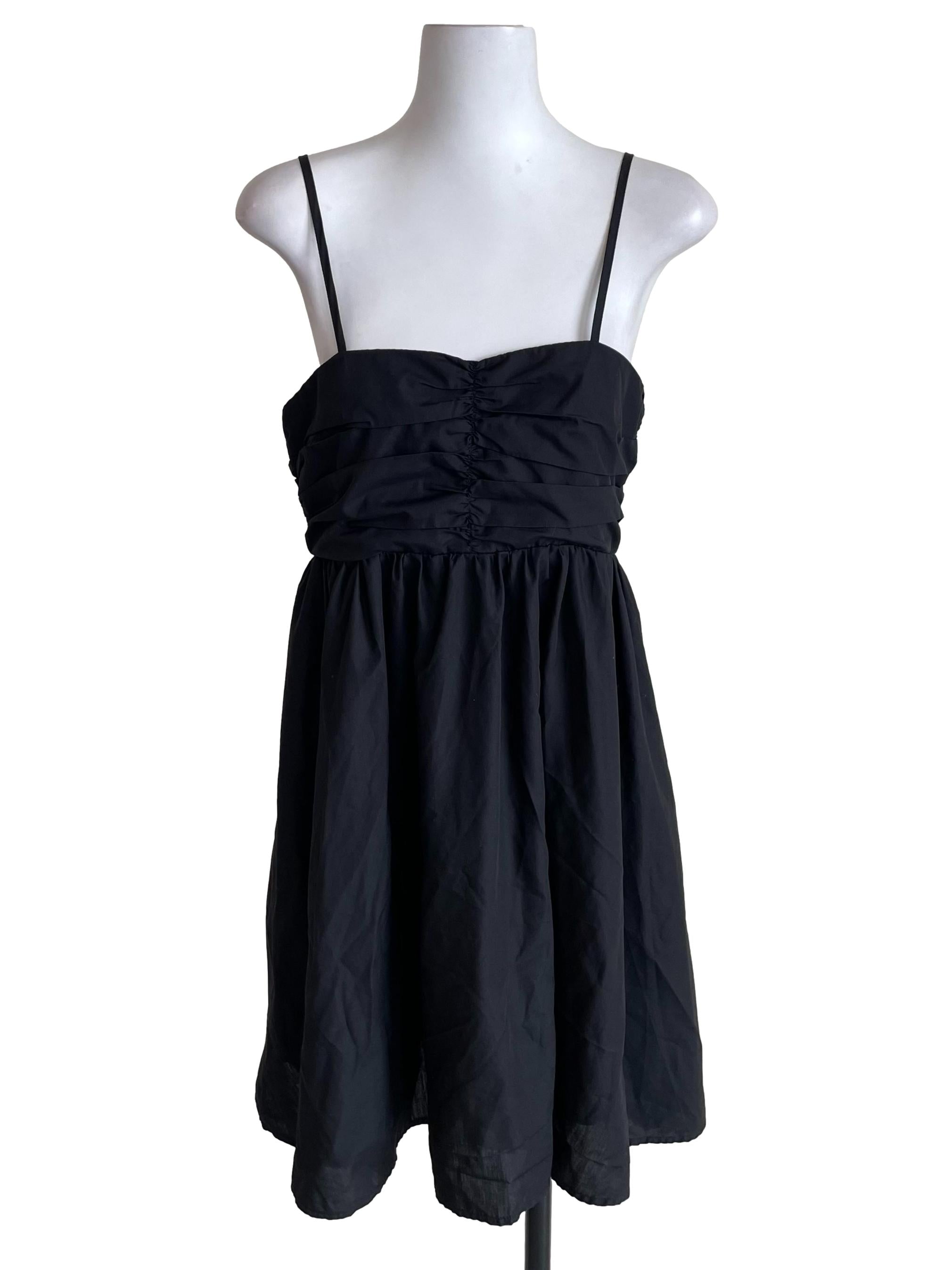 Black Scrunch Babydoll Dress