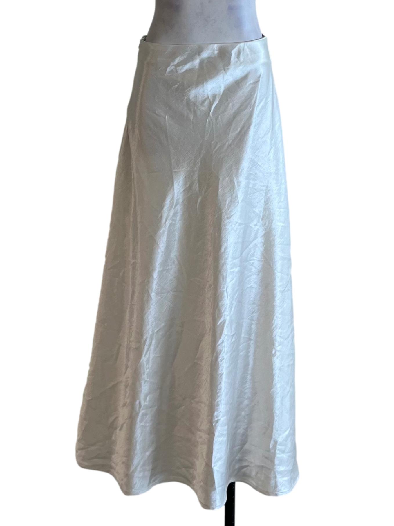 White High-Waisted A-Line Skirt