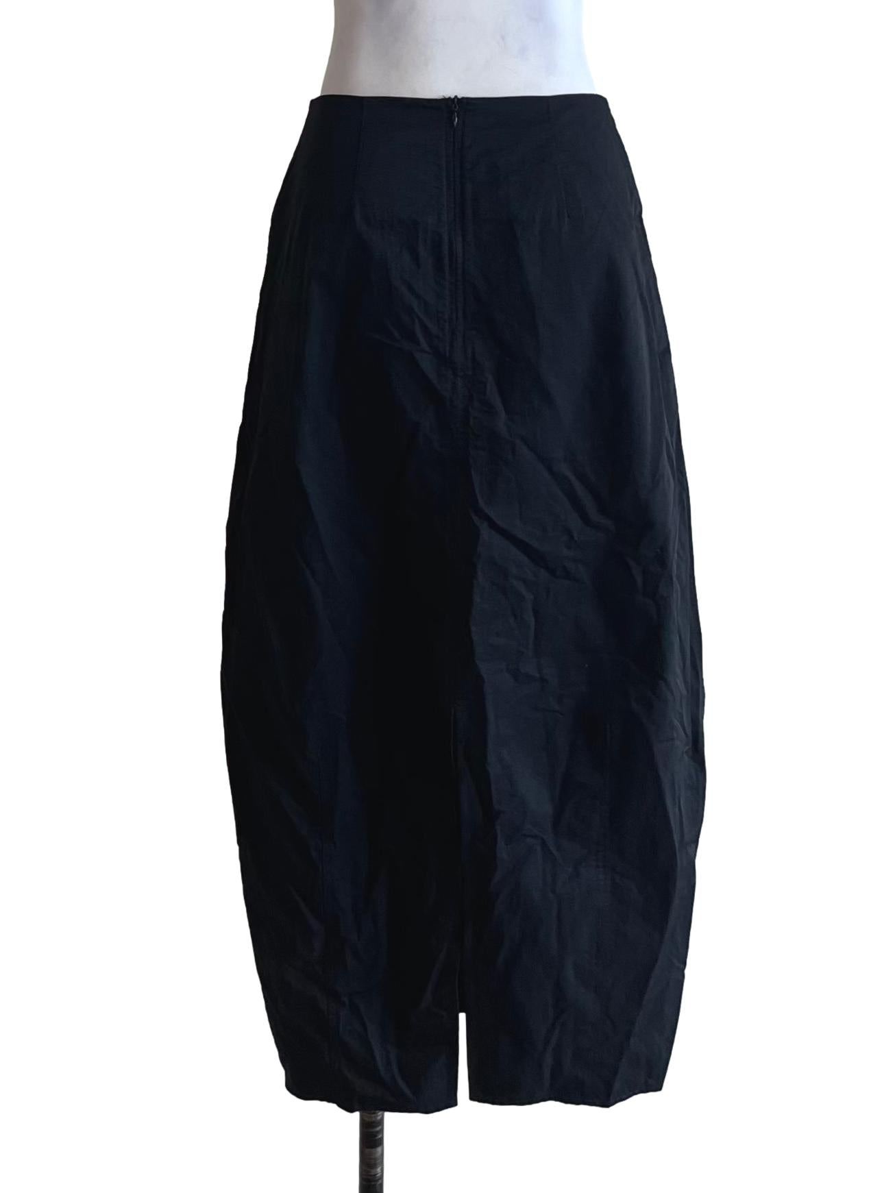 Black High-Waisted A-Line Skirt