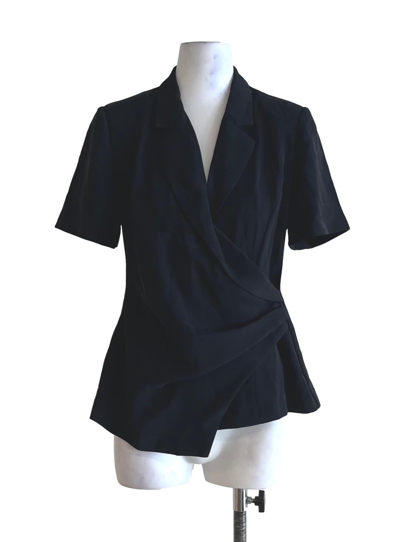 Black V-Neckline Blouse LB
