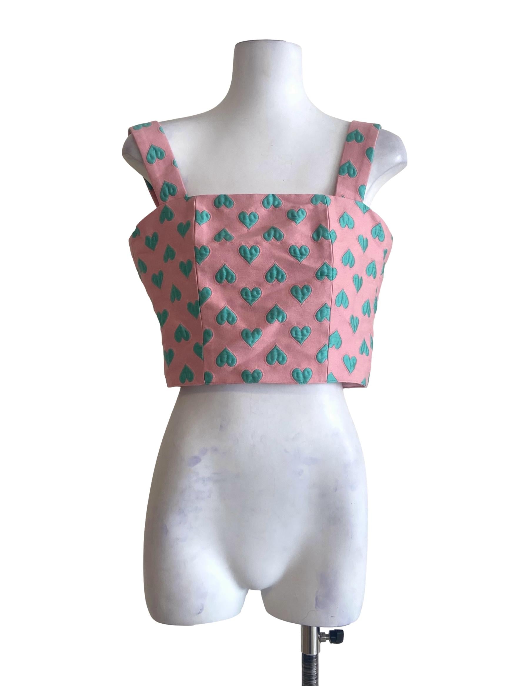 Ballet Slipper Pink & Green Love Crop Top
