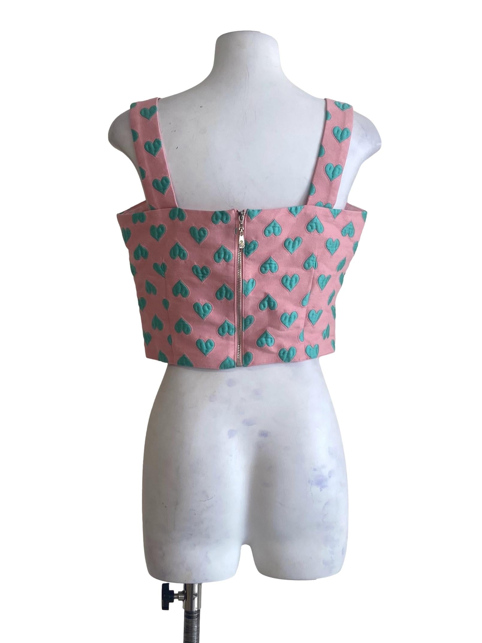Ballet Slipper Pink & Green Love Crop Top