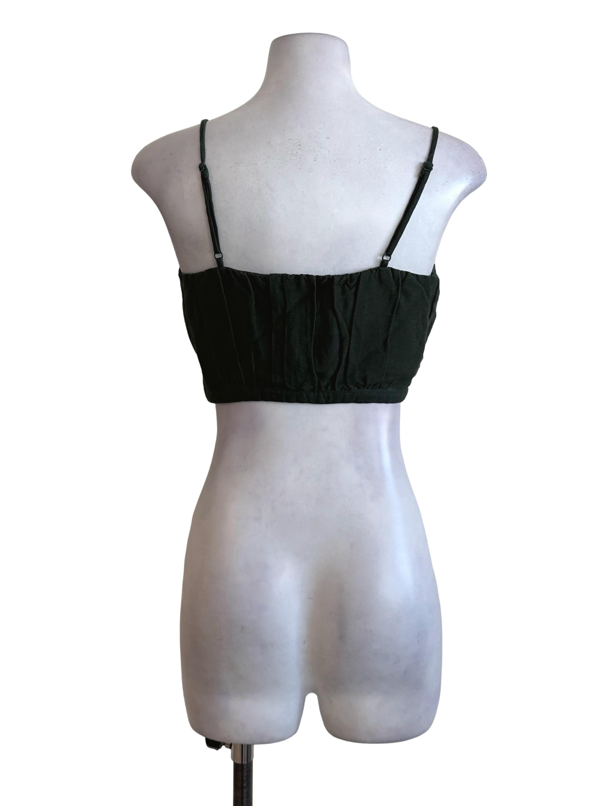 Dark Green Pleated Top LB