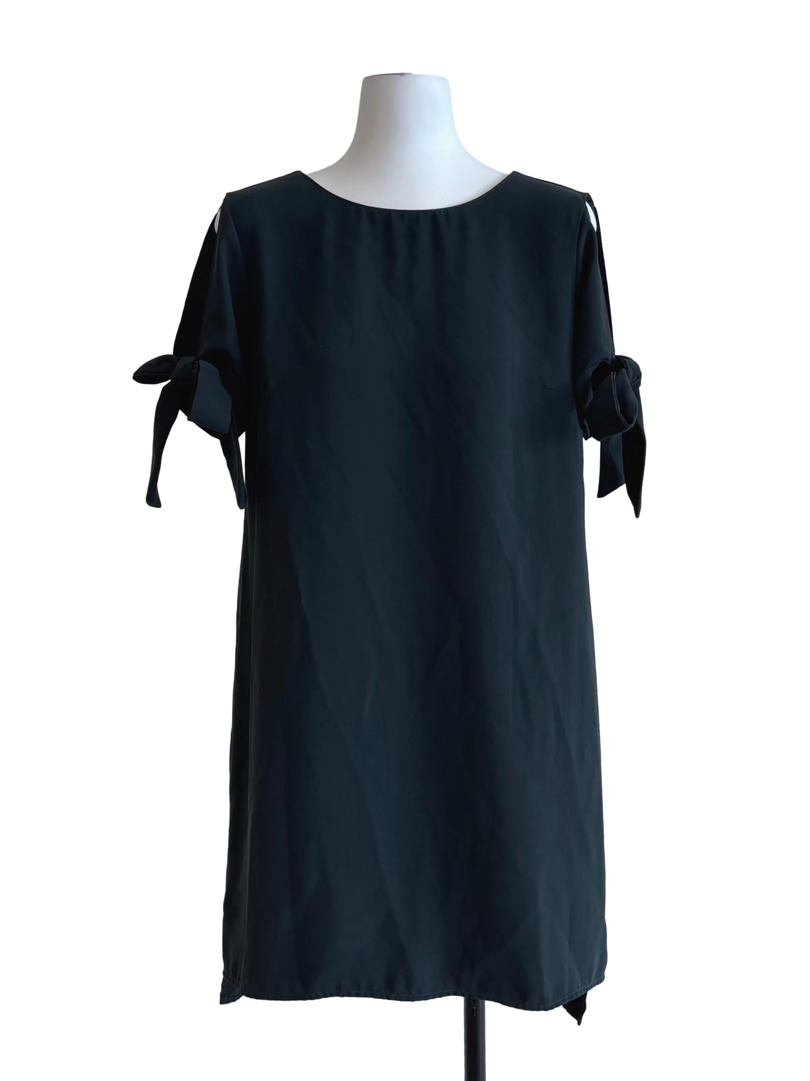 Dark Pine Green Short Sleeve Shift Dress