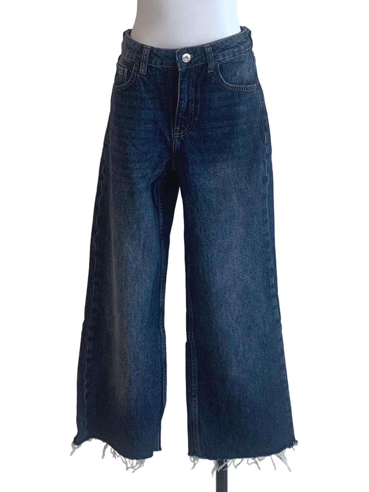 Denim Blue Wide Leg Jeans