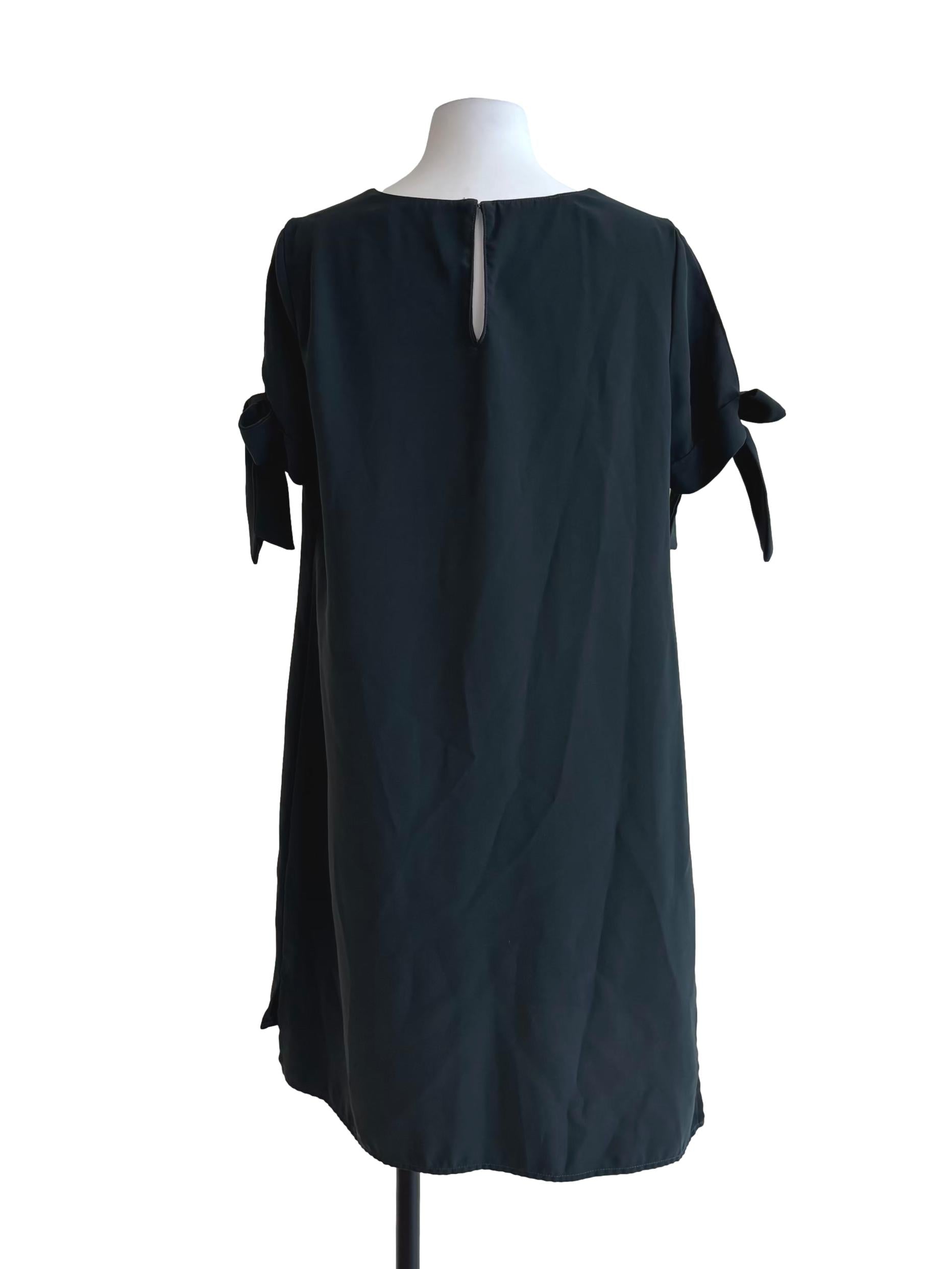 Dark Pine Green Short Sleeve Shift Dress