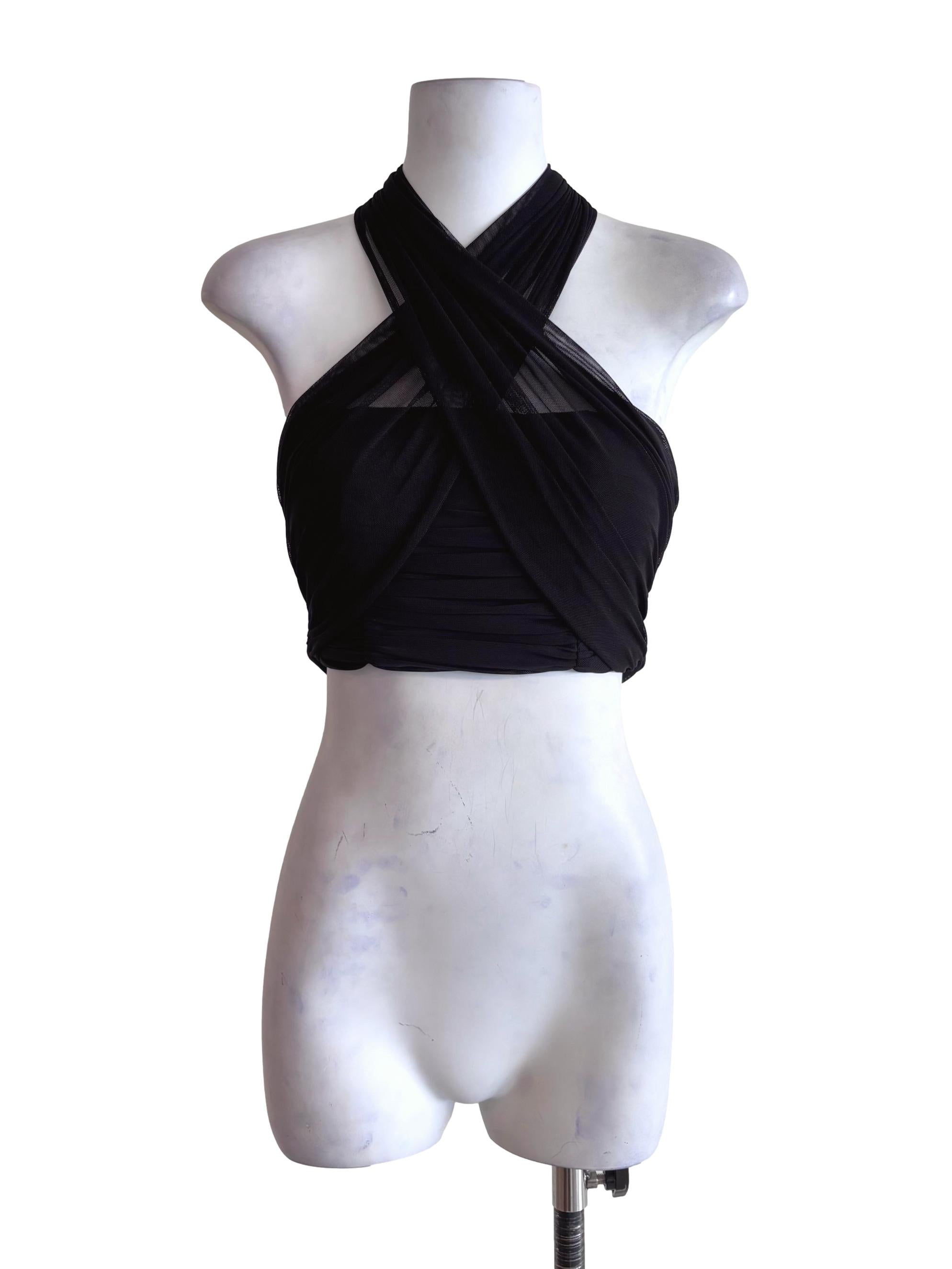 Black Merle Multiway Mesh Top