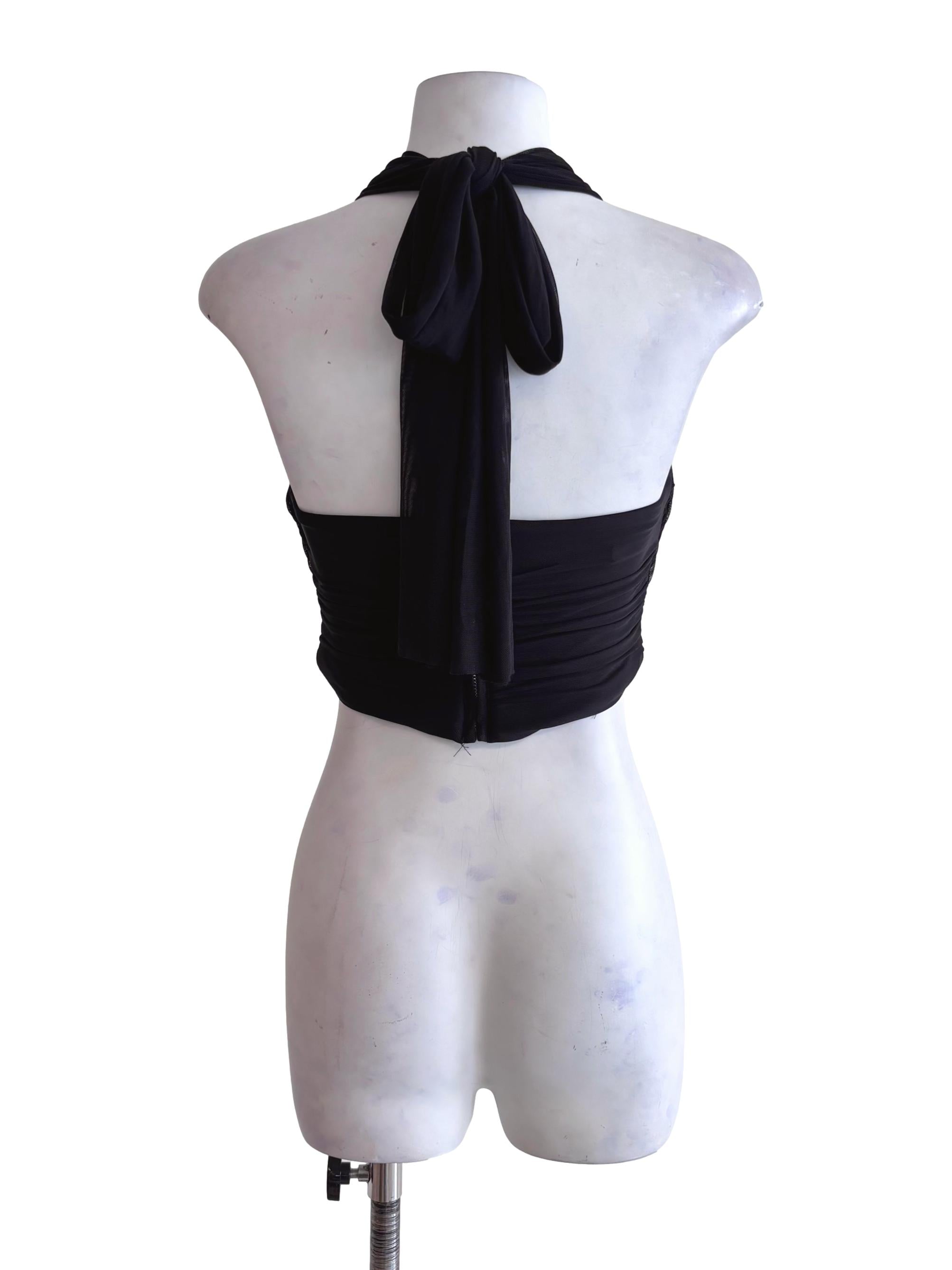 Black Merle Multiway Mesh Top