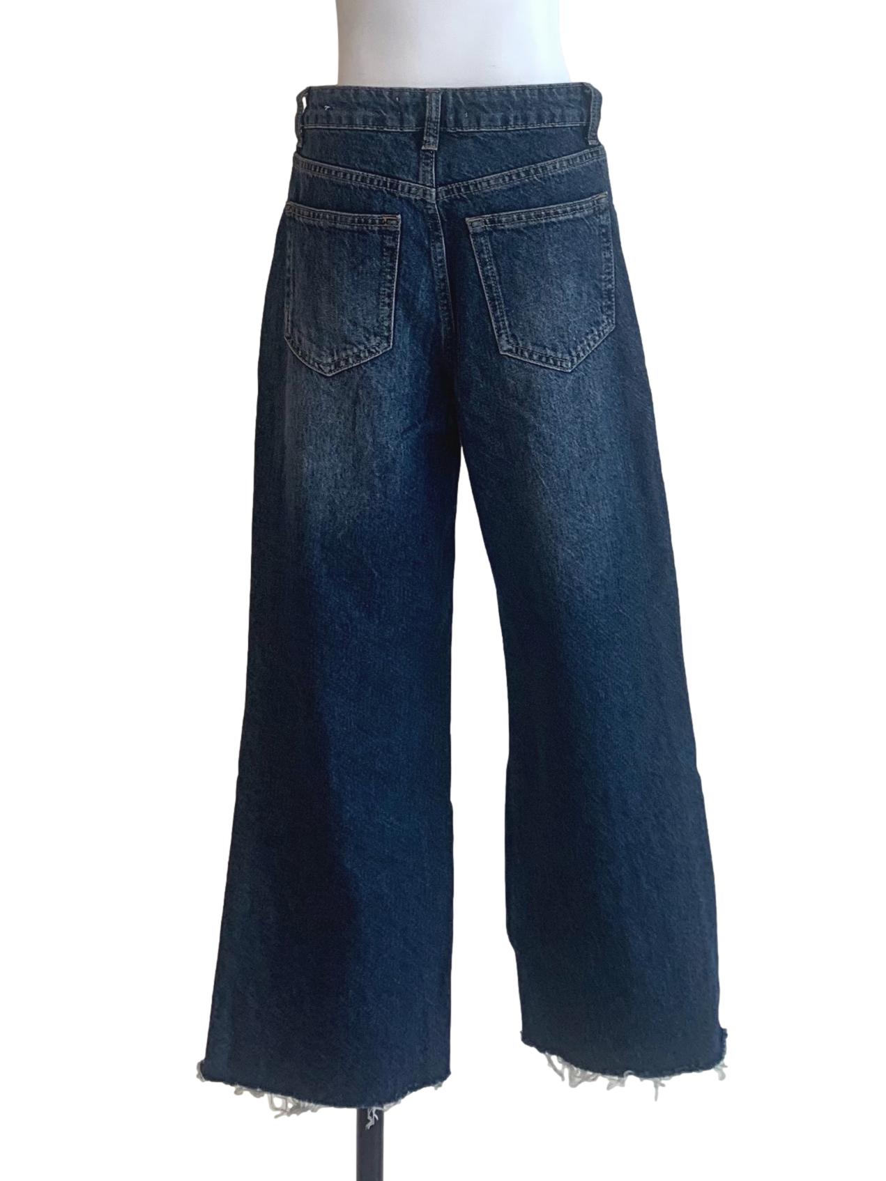 Denim Blue Wide Leg Jeans
