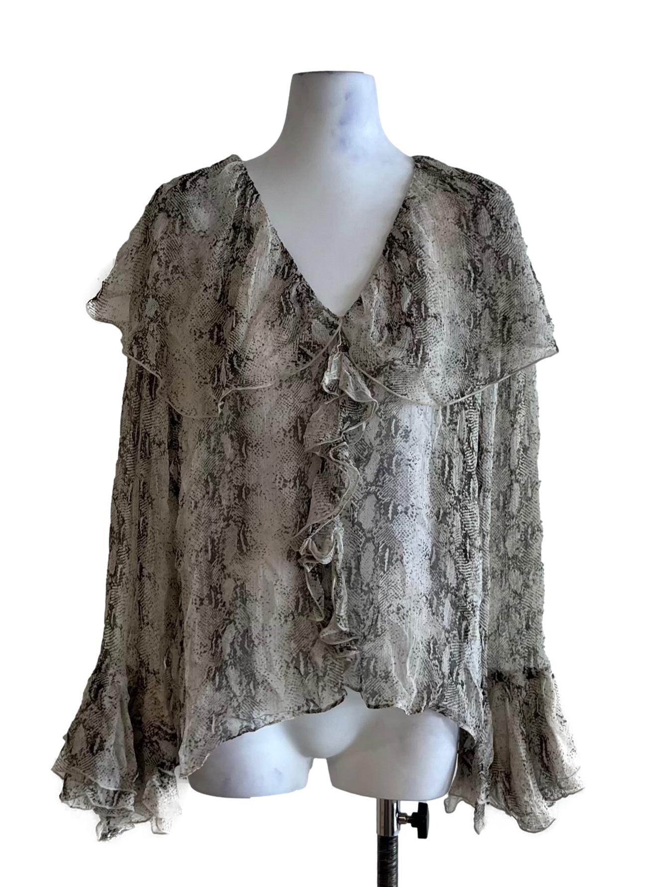 Olive Green Abstract Blouse