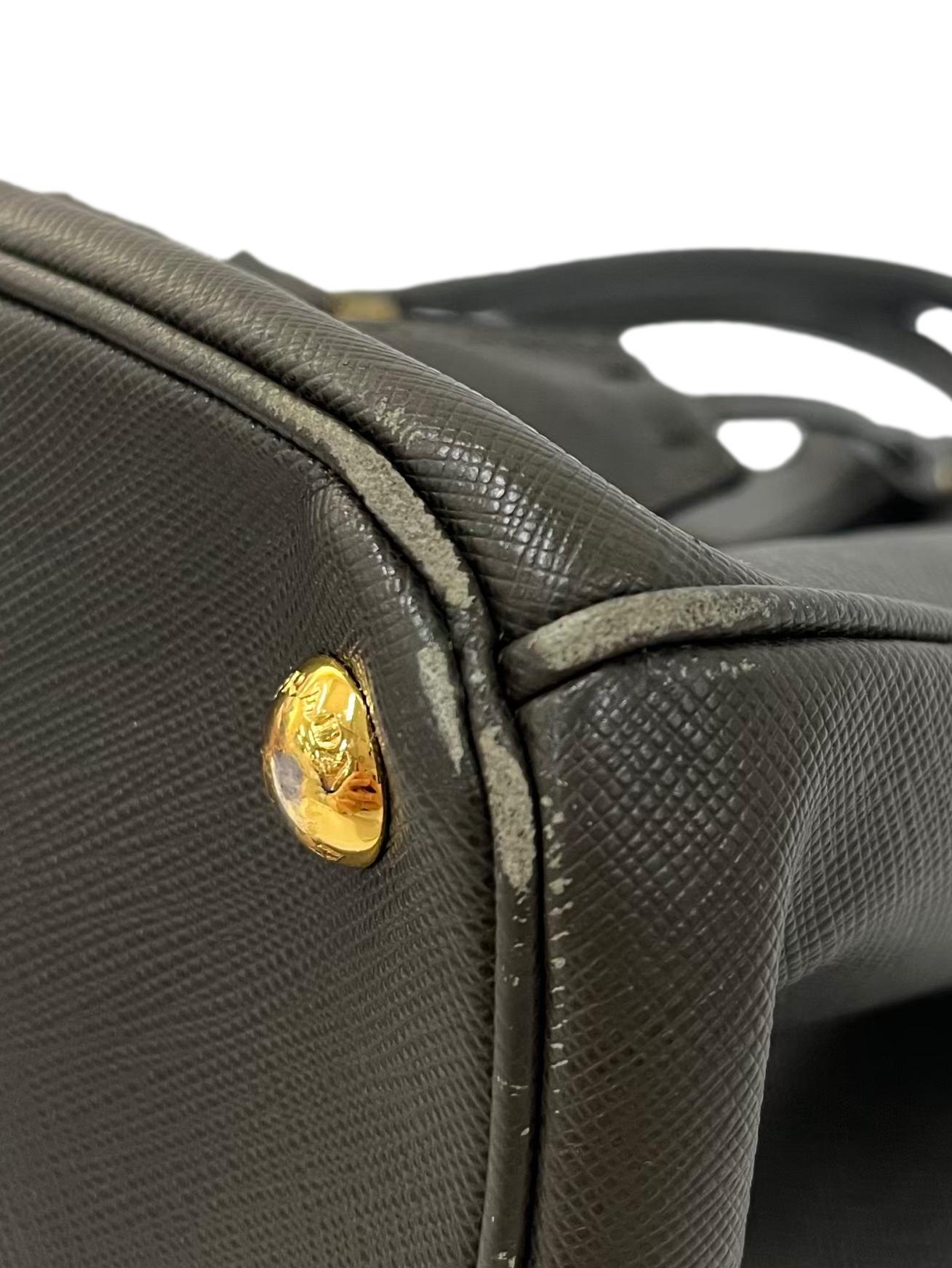 Dark Green Galleria Saffiano Leather Bag