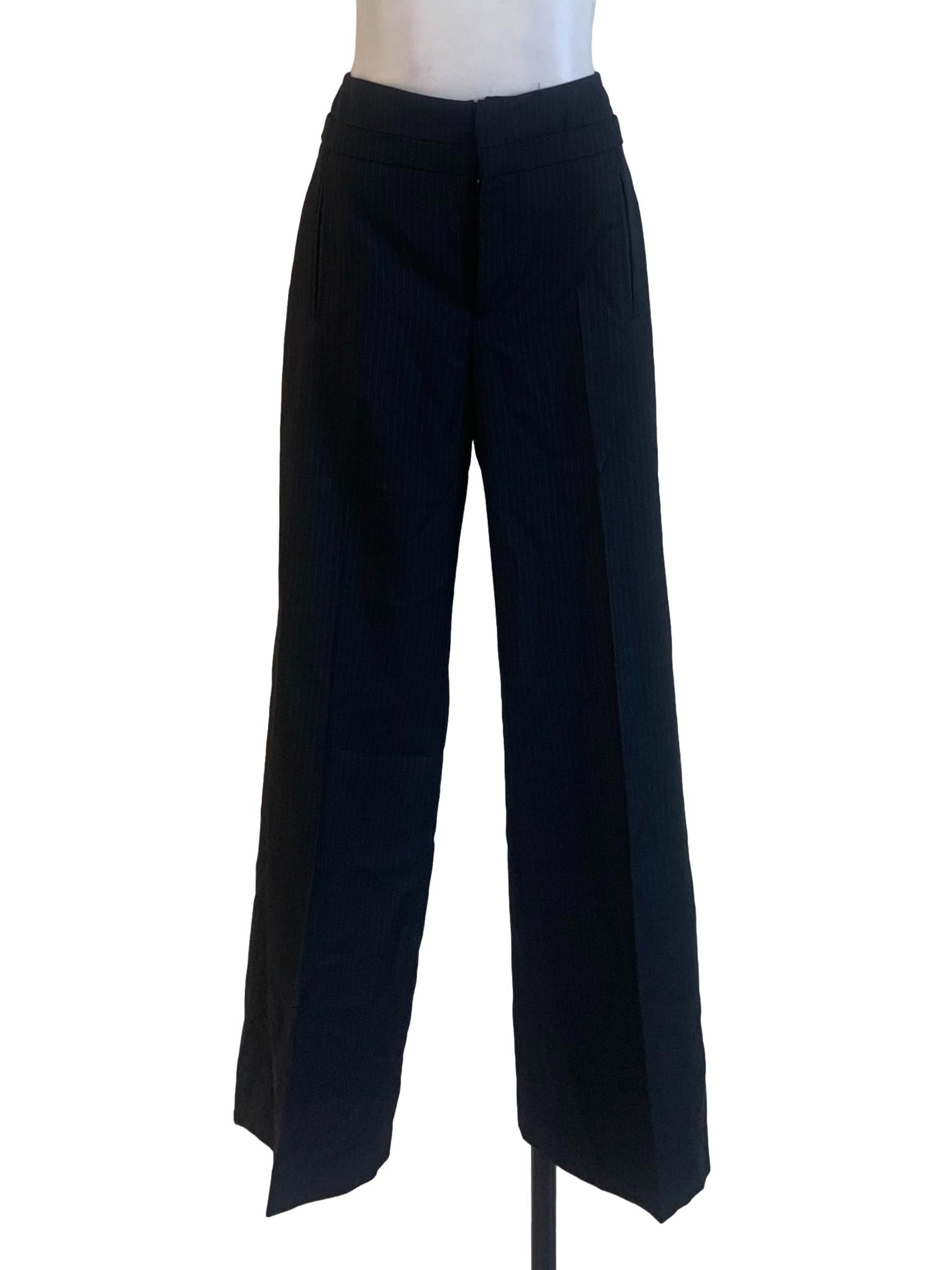 Black Pinstripe Formal Pants