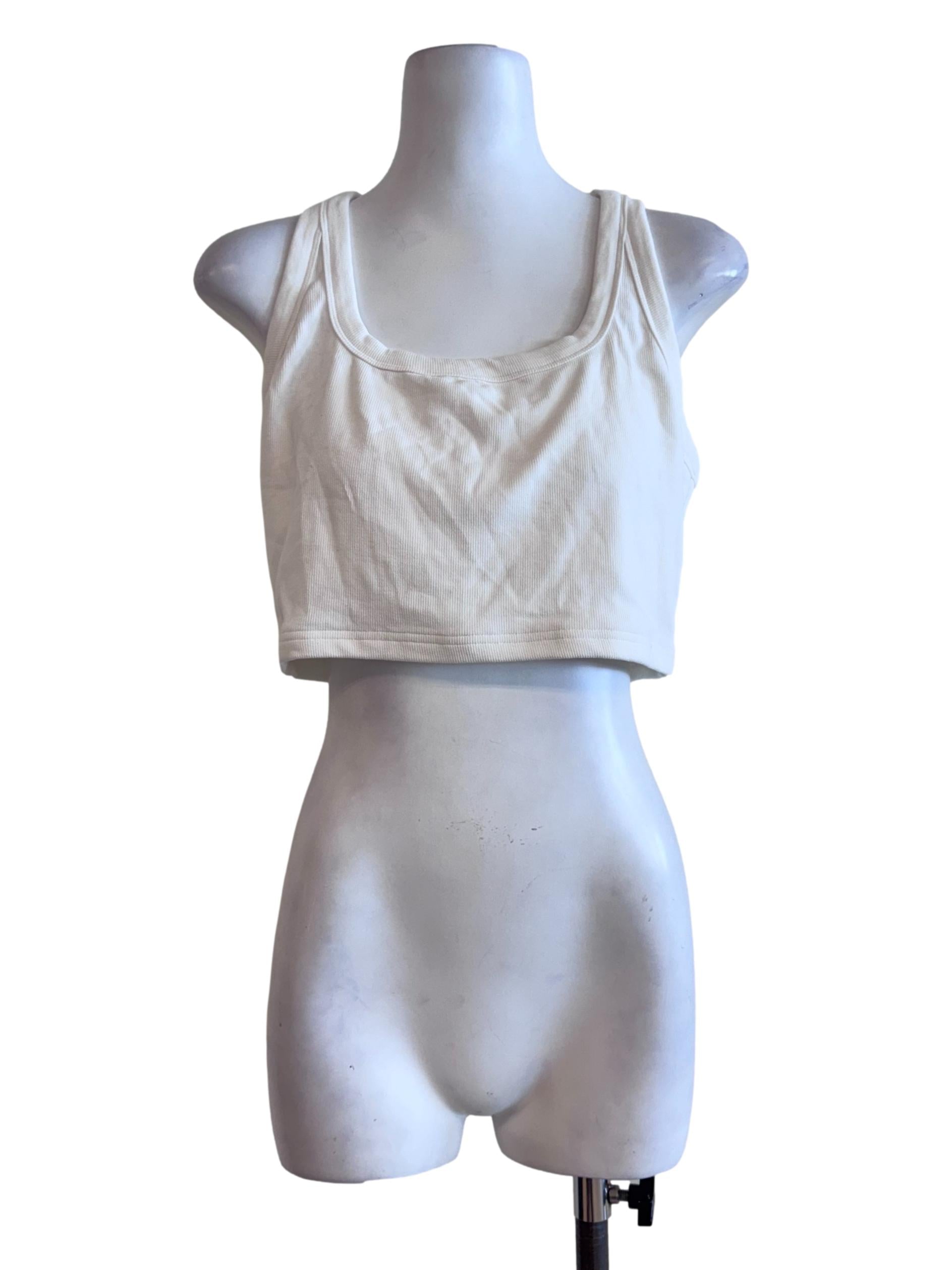 White Sleeveless Crop Top