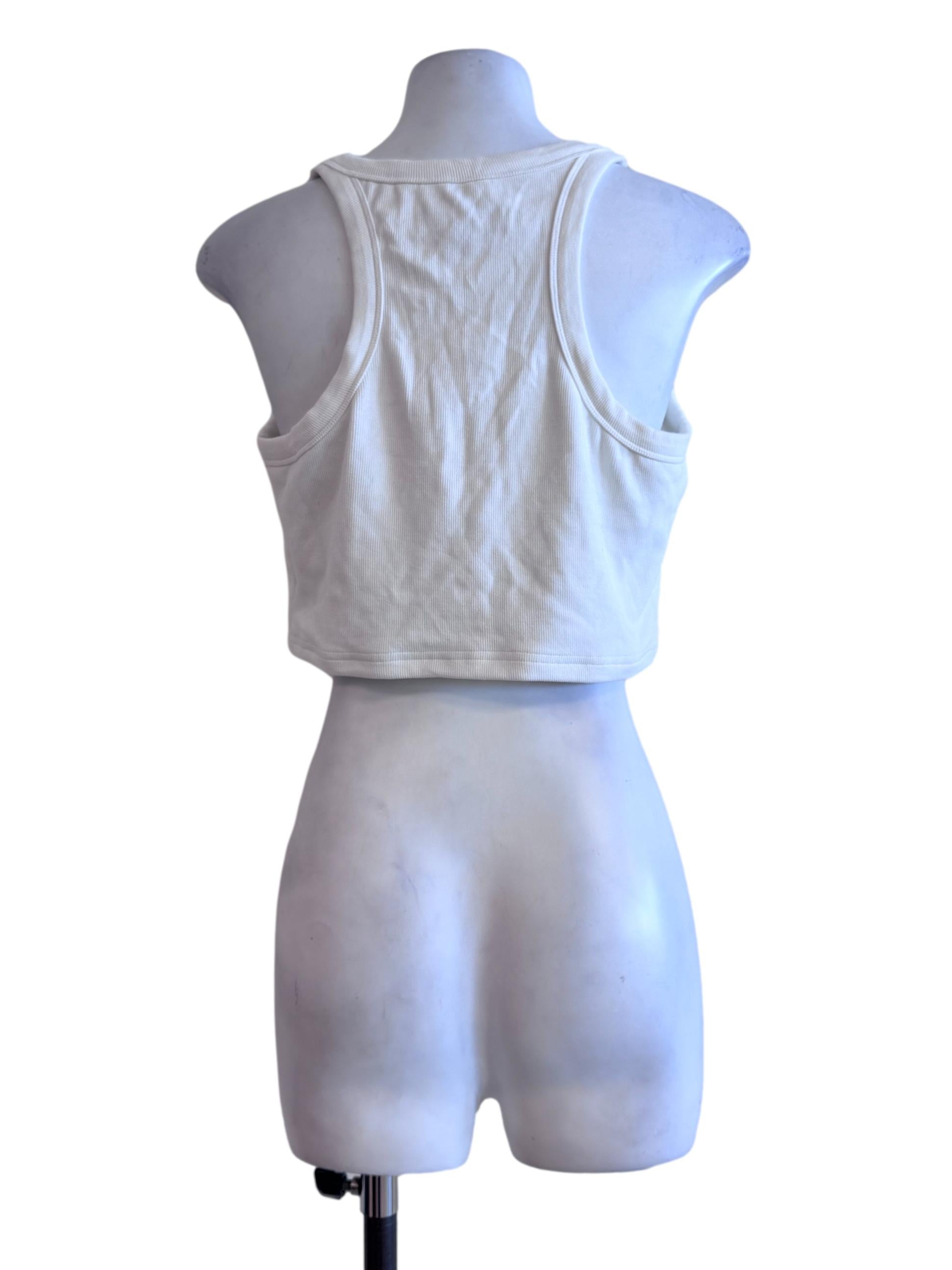 White Sleeveless Crop Top