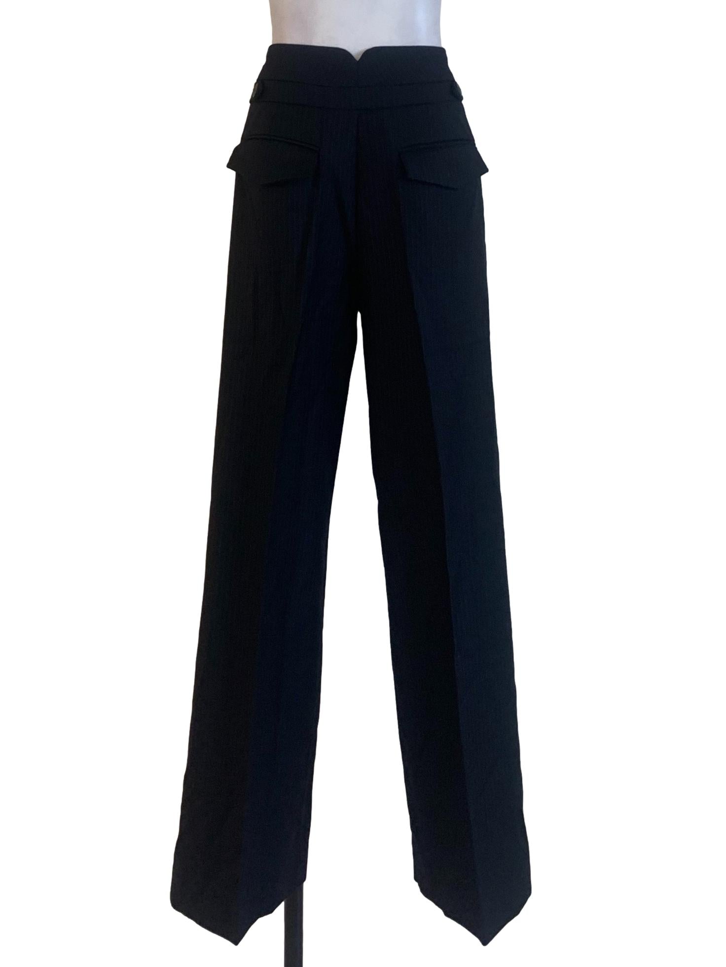 Black Pinstripe Formal Pants