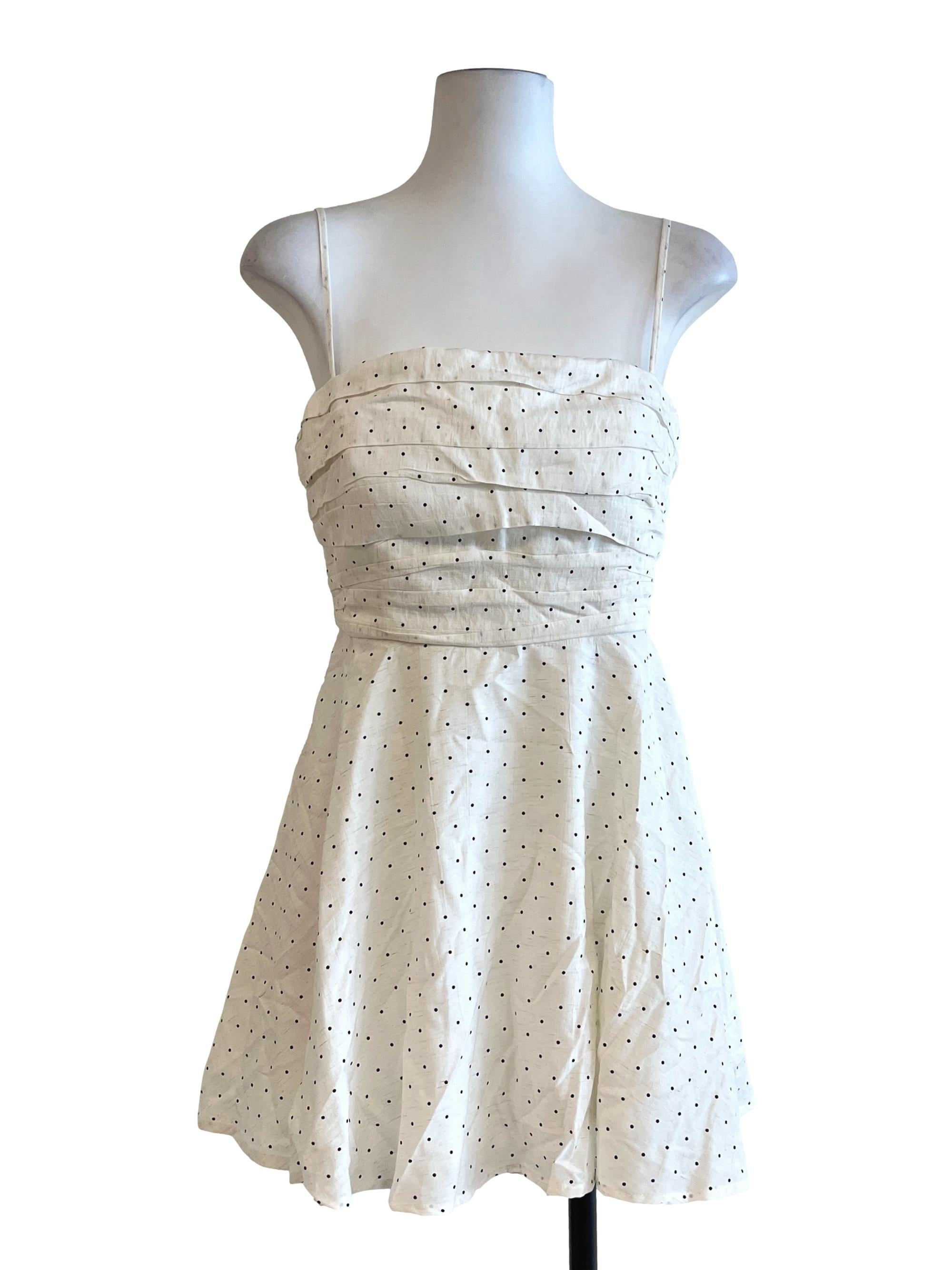 Daisy White Polka Dot Apron Dress