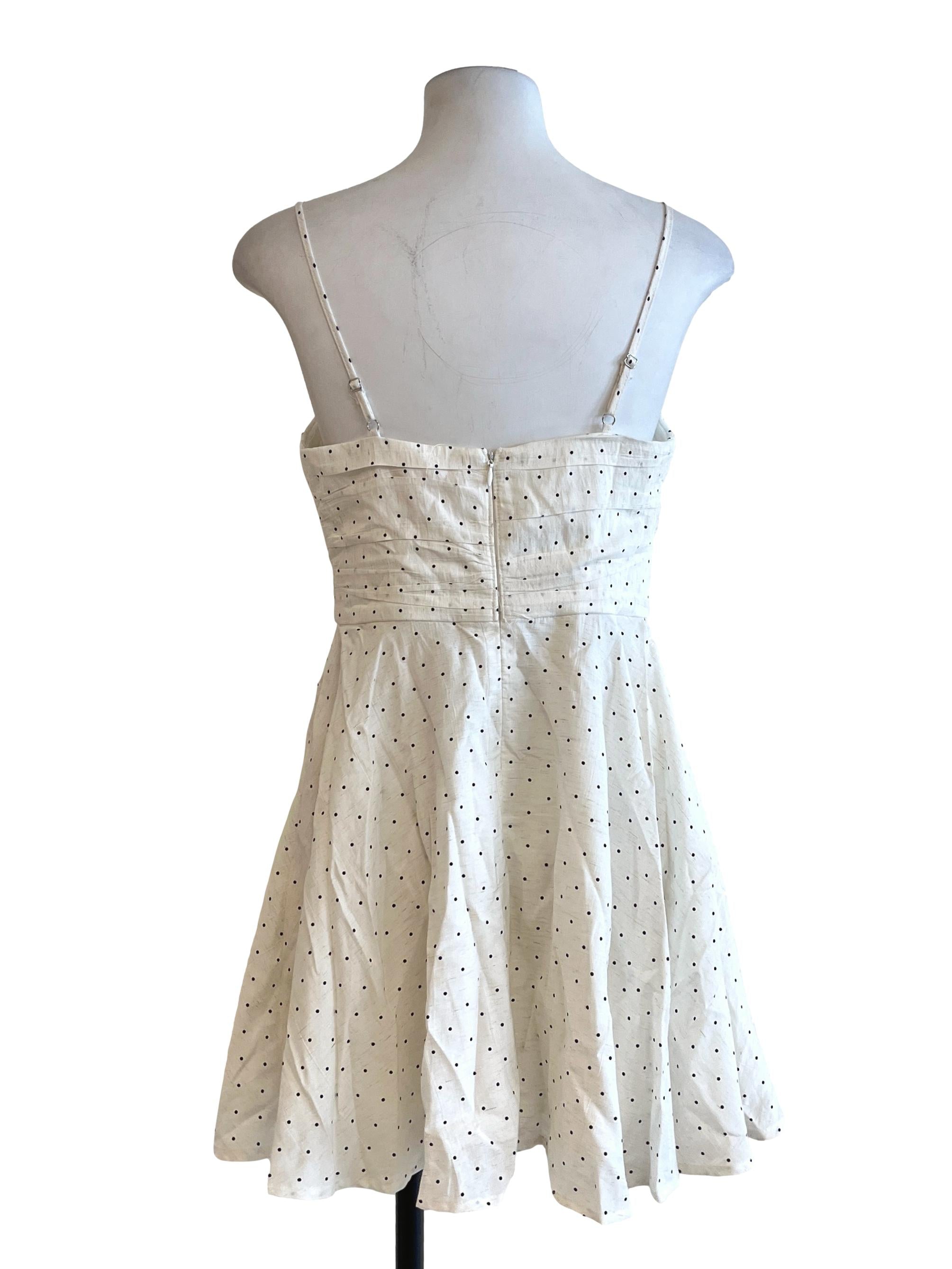 Daisy White Polka Dot Apron Dress