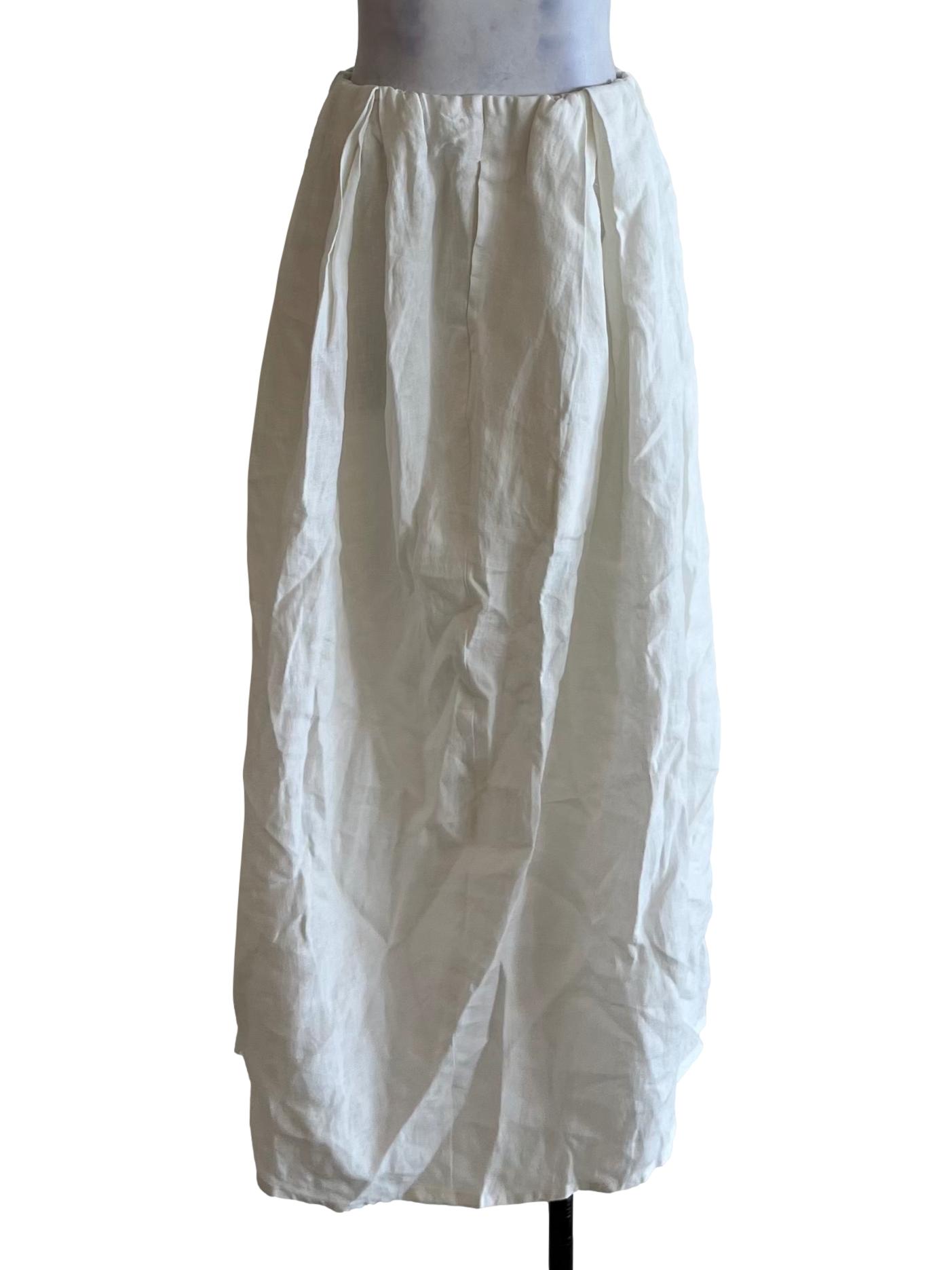 White High-Waisted A-Line Skirt