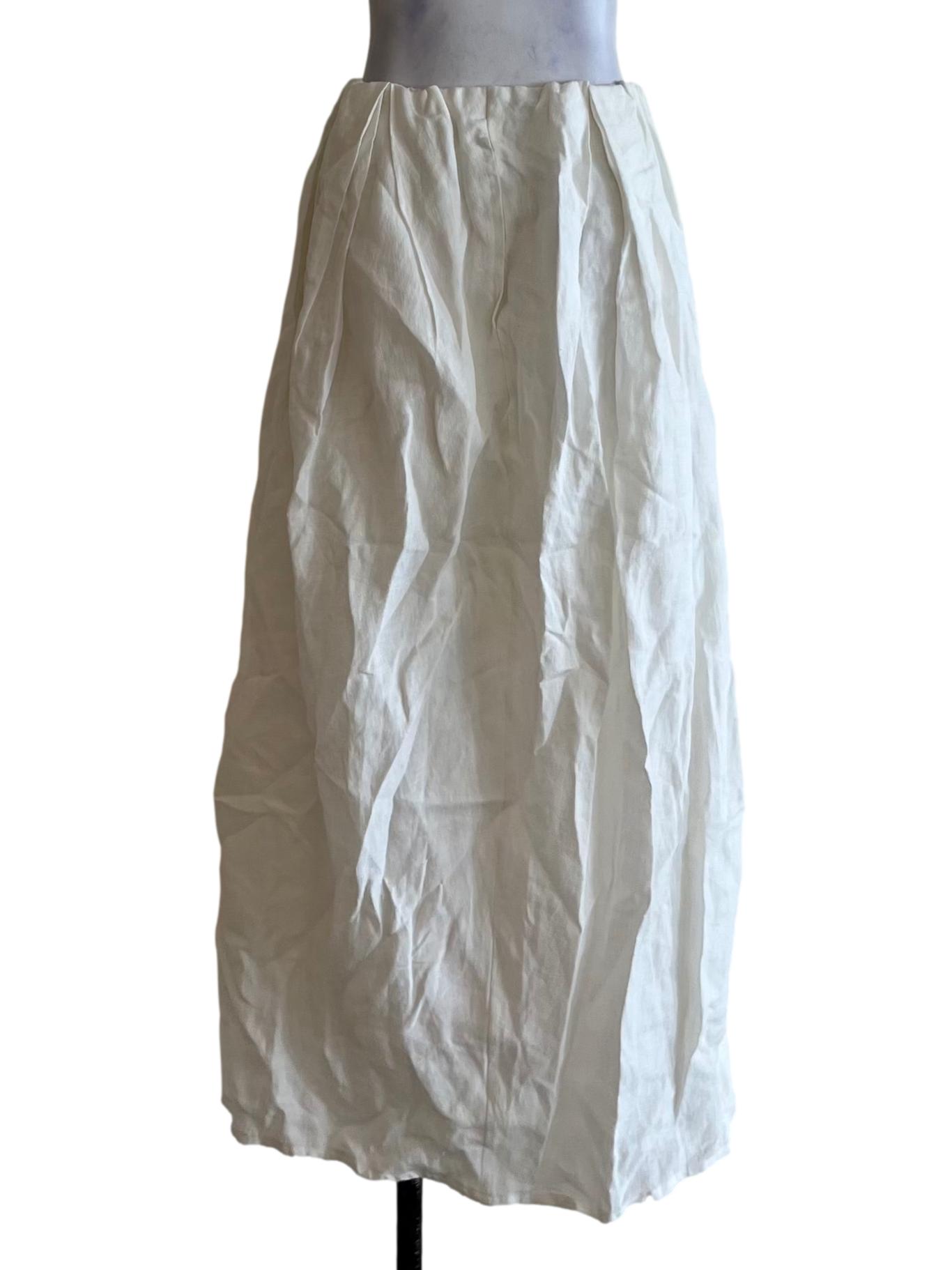 White High-Waisted A-Line Skirt