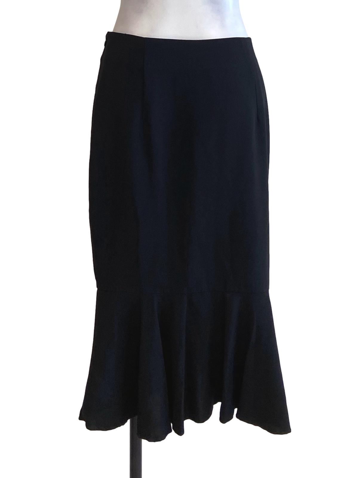 Black Front Ruffle Tube Skirt