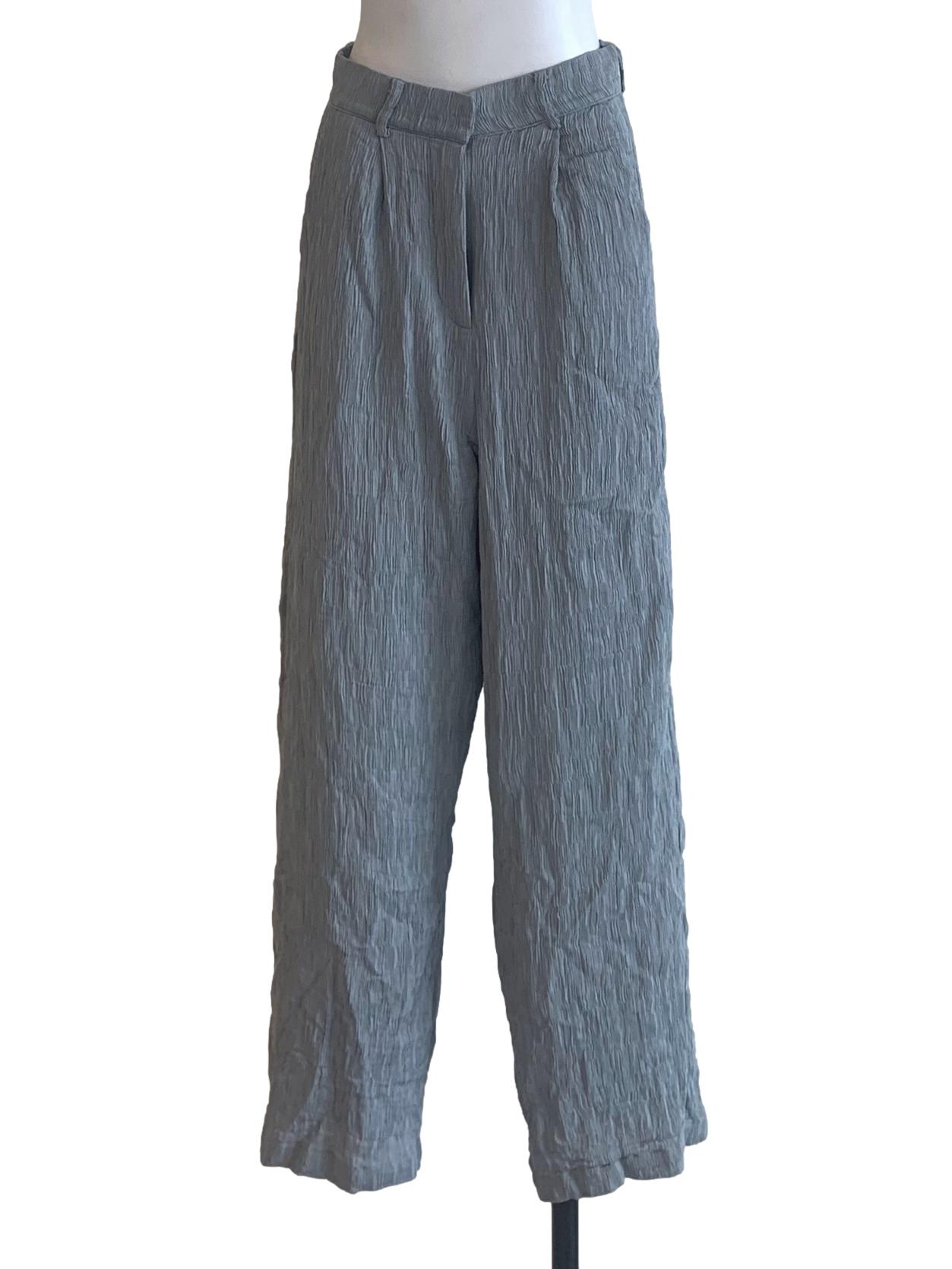 Slate Blue Textured Pants TEM