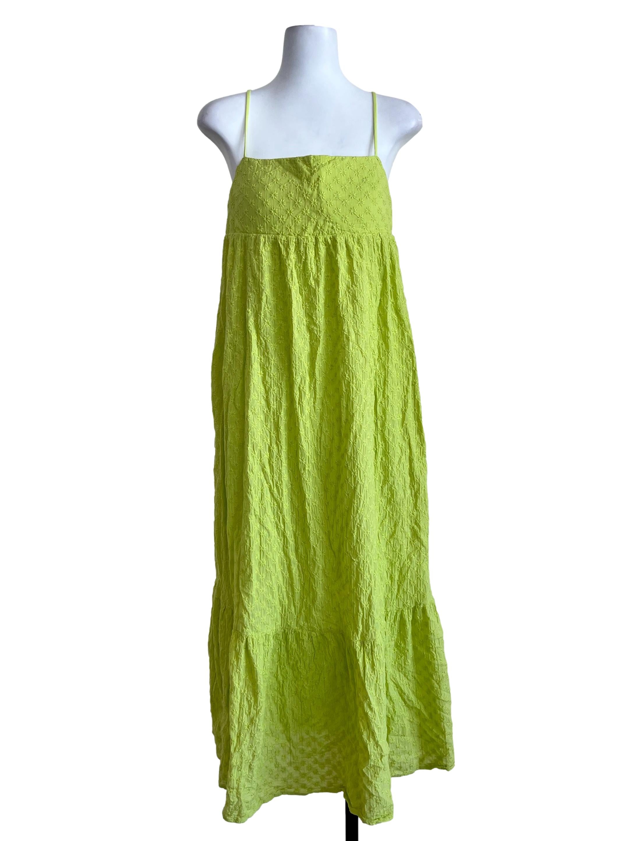 Green Sleeveless Check Padded Dress