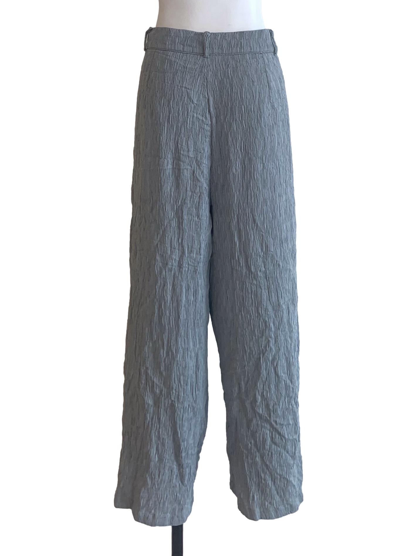 Slate Blue Textured Pants TEM